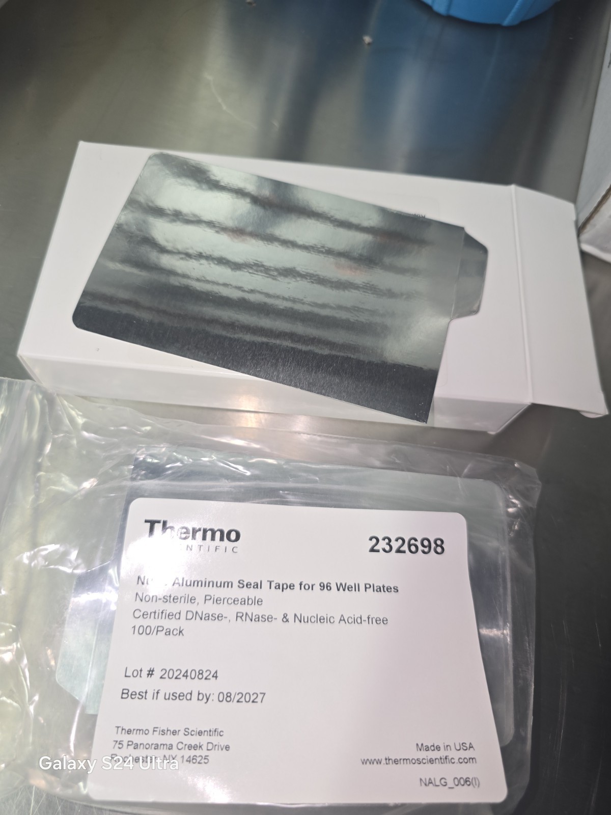 Thermo Scientific Nunc 232698 Aluminum Seal Tape 96-Well Plates 100/Pack