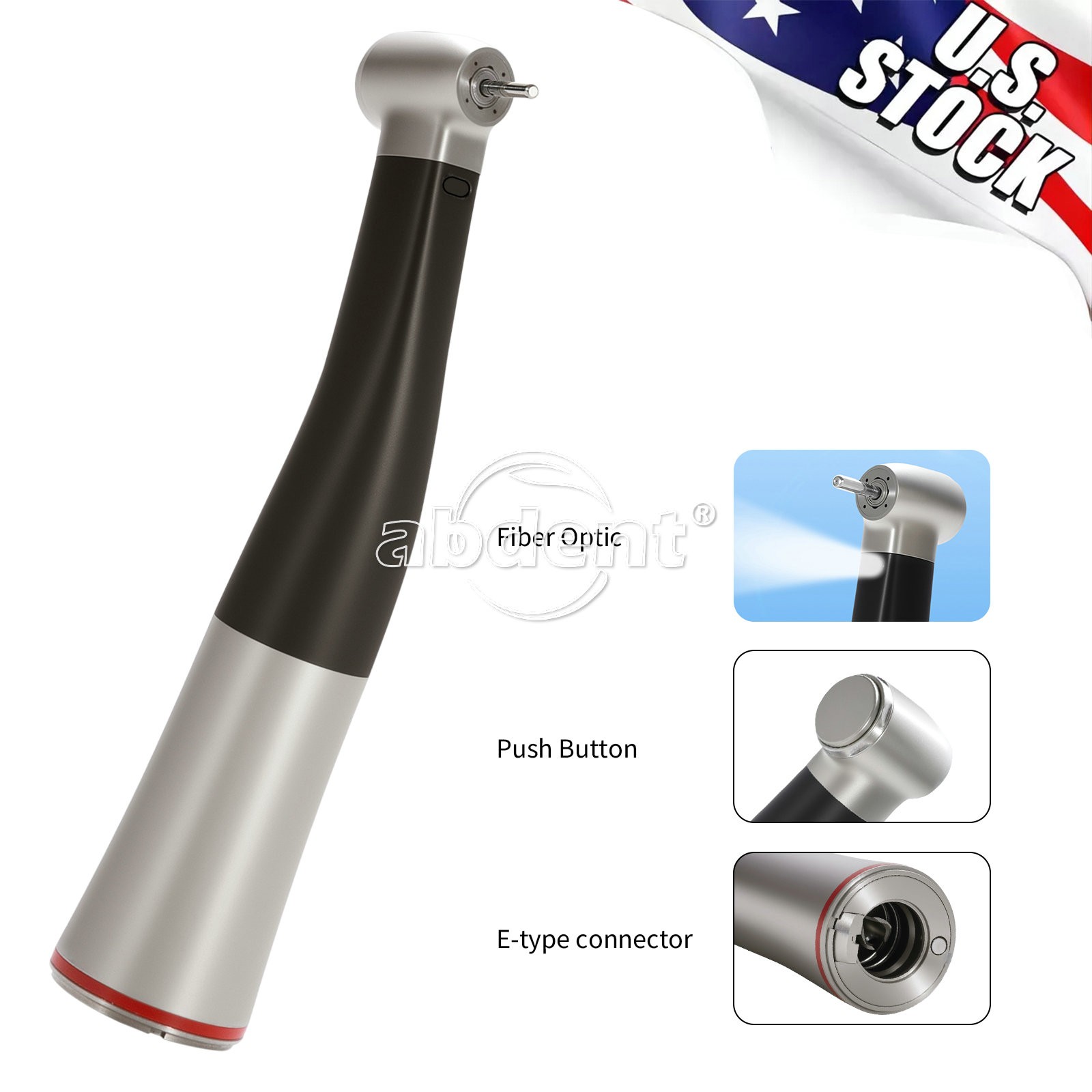 Abdent Dental 1:5 Handpiece LED Fiber Optic Increasing Contra Angle CE FDA