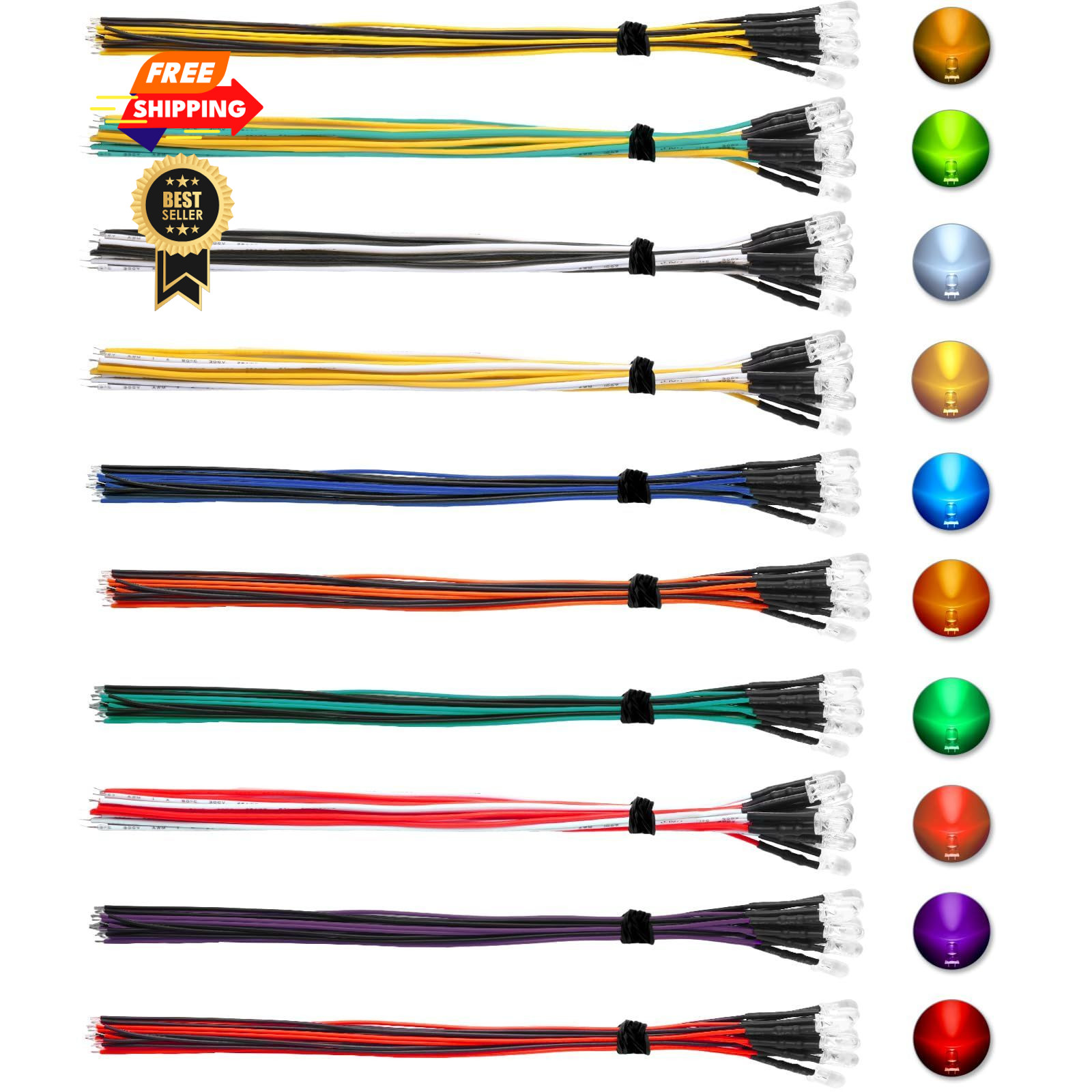 10 Colors (Red, Green, Blue, Yellow, Pink, White, UV, Orange, Warm Chartreuse)