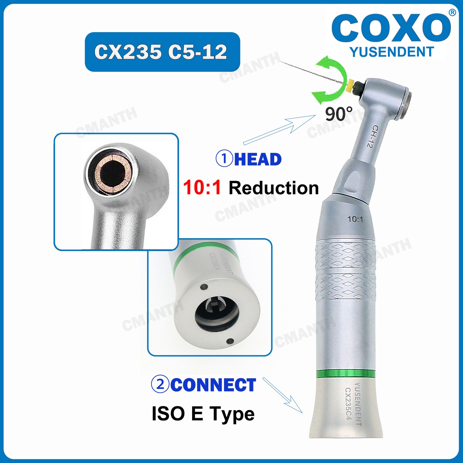COXO Dental 10:1 Contra Angle Endo Handpiece Safety 90° Reciprocating Hand File
