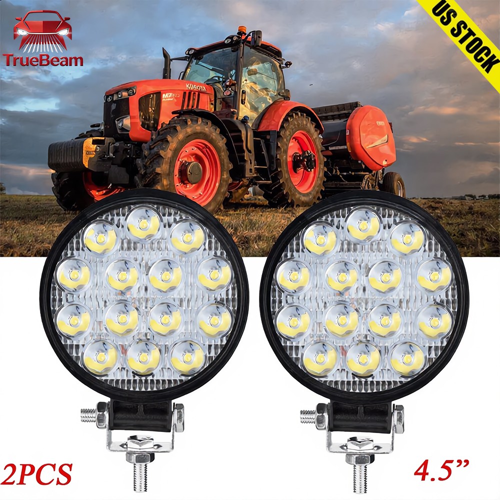 Round 4.5″ White LED Work Light Headights For John Deere Kubota Kubota Tractor