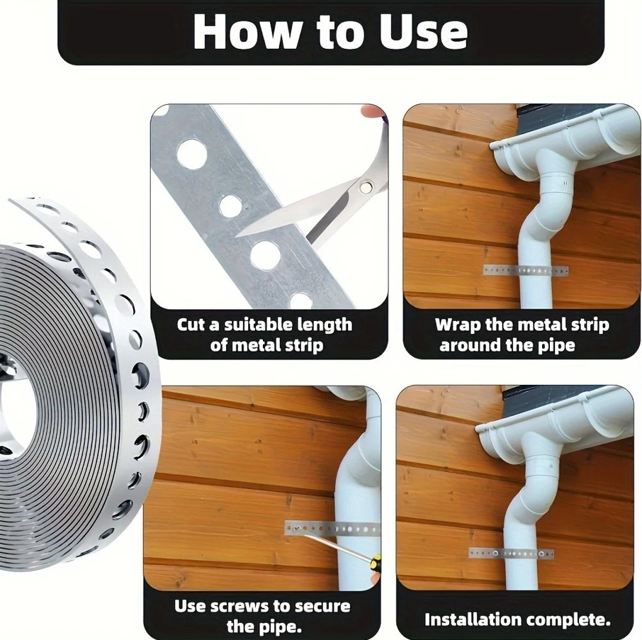 1Pcs Galvanized Steel Mounting Tape Pre-Punched Metal Support Strip – NEW