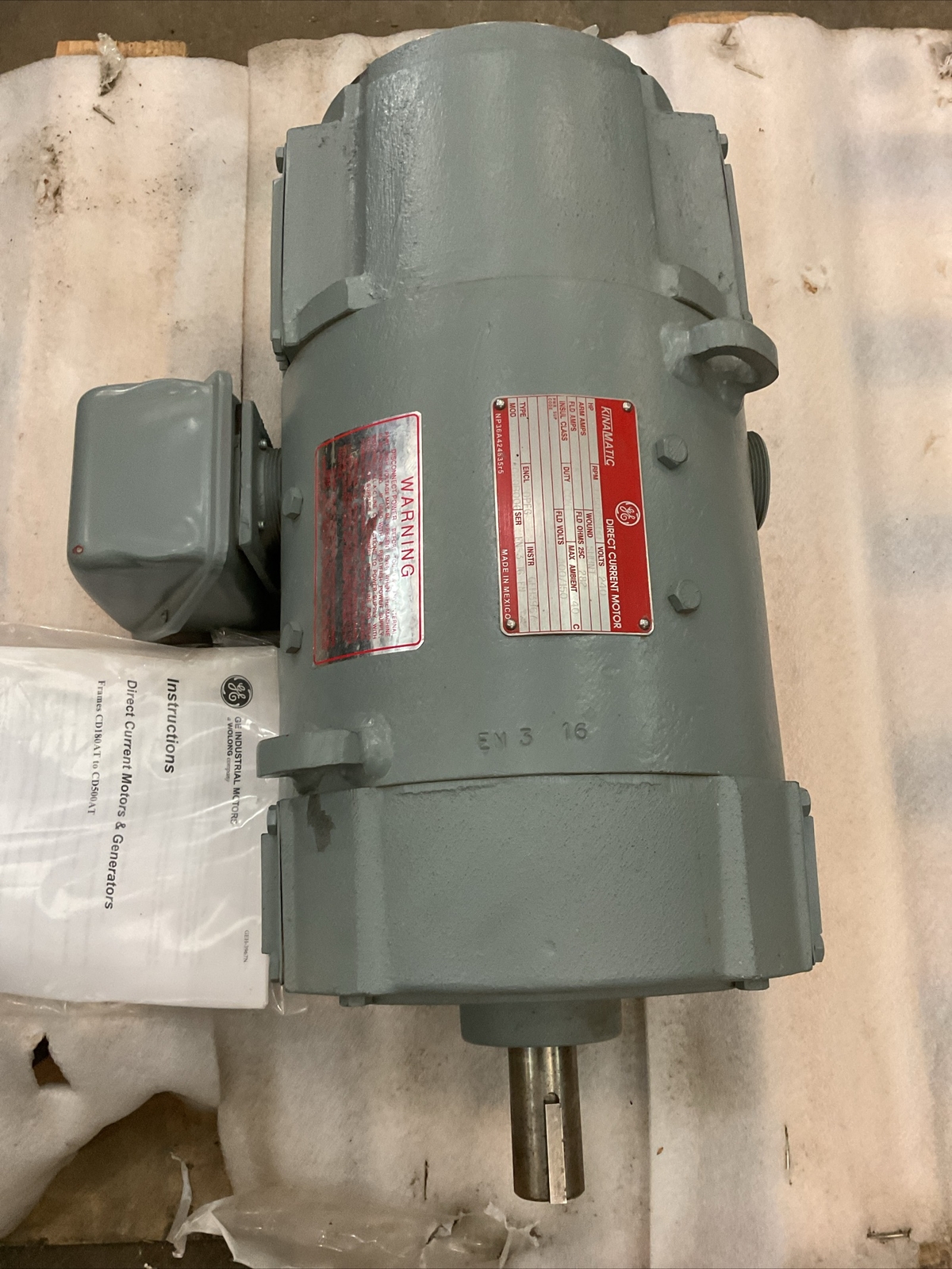 GE Kinamatic Direct Current Motor 7.5 HP 1750 RPM Type CD218AT 5CD152NA020B006