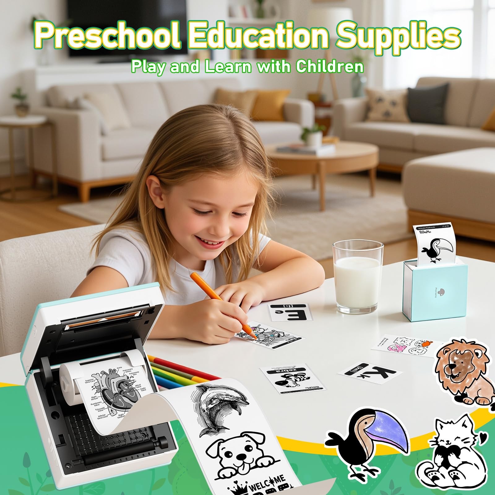 Phomemo Mini Sticker Printer, Printer Maker Machine M02, Cyan