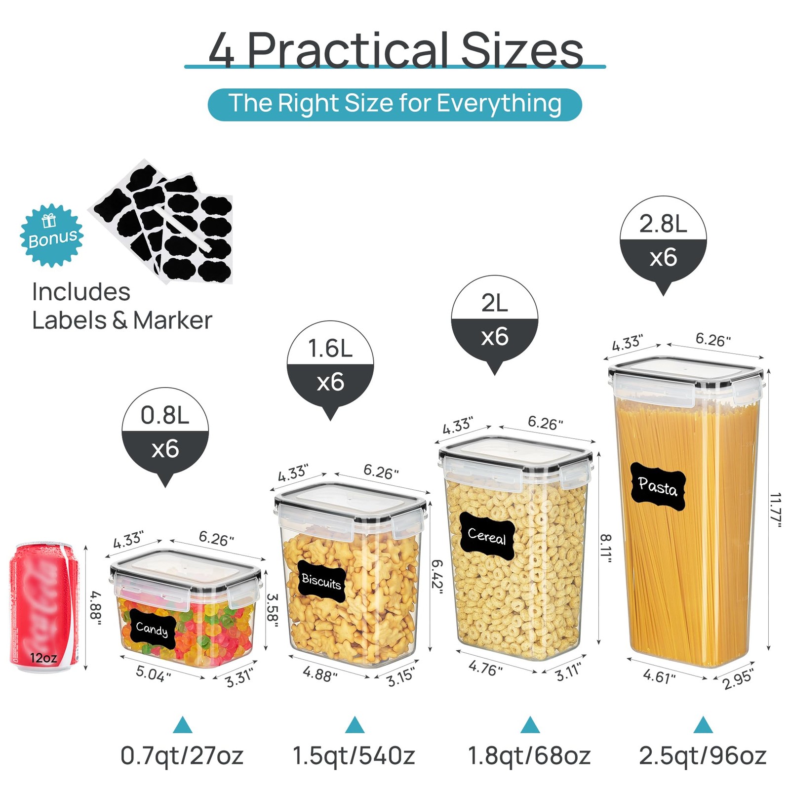 Airtight Food Storage Containers Lids Vtopmart 24 Pcs Plastic Kitchen And