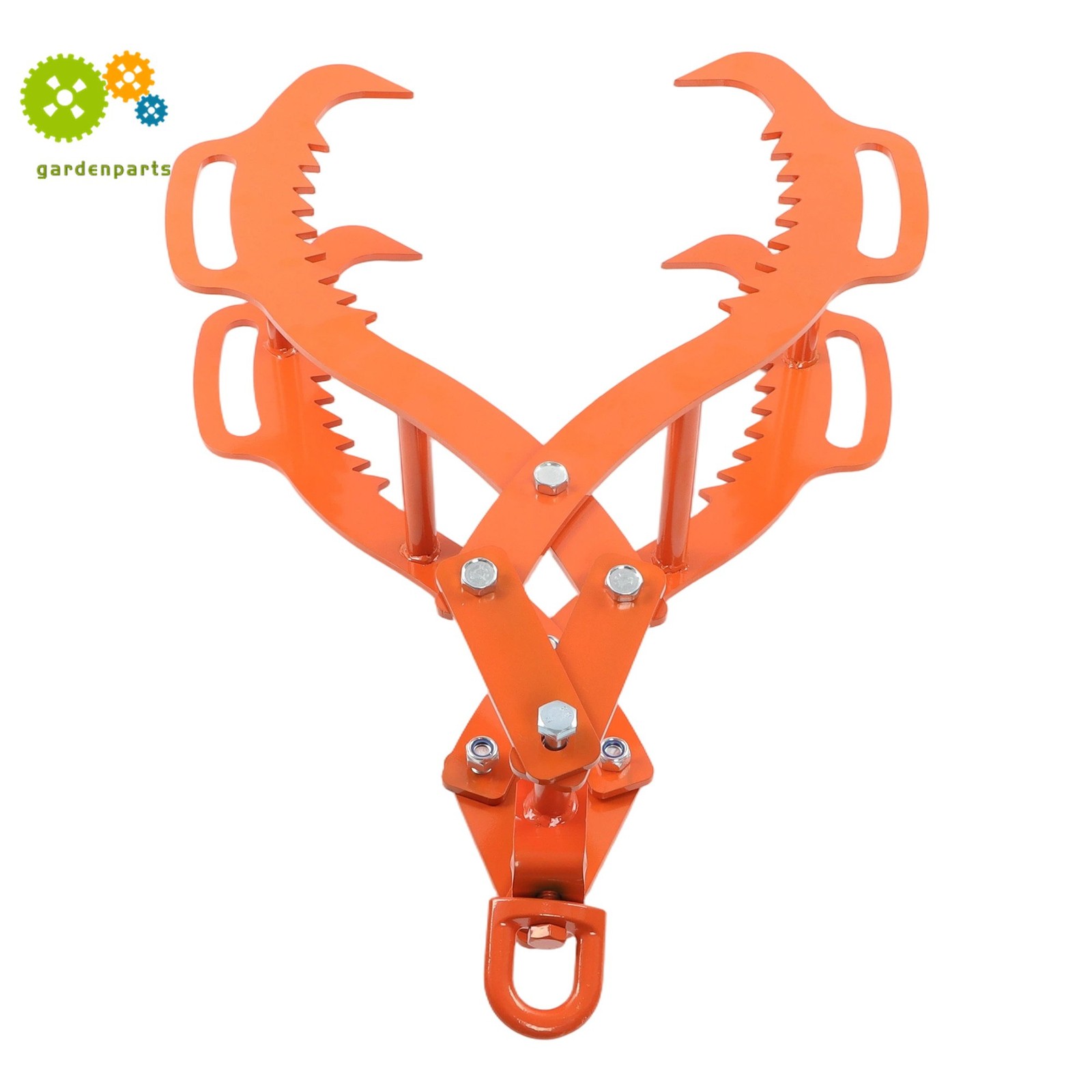 32in Log Lifting Tongs 4 Claw Solid Heavy Steel Log Grapple Swivel Log Tools