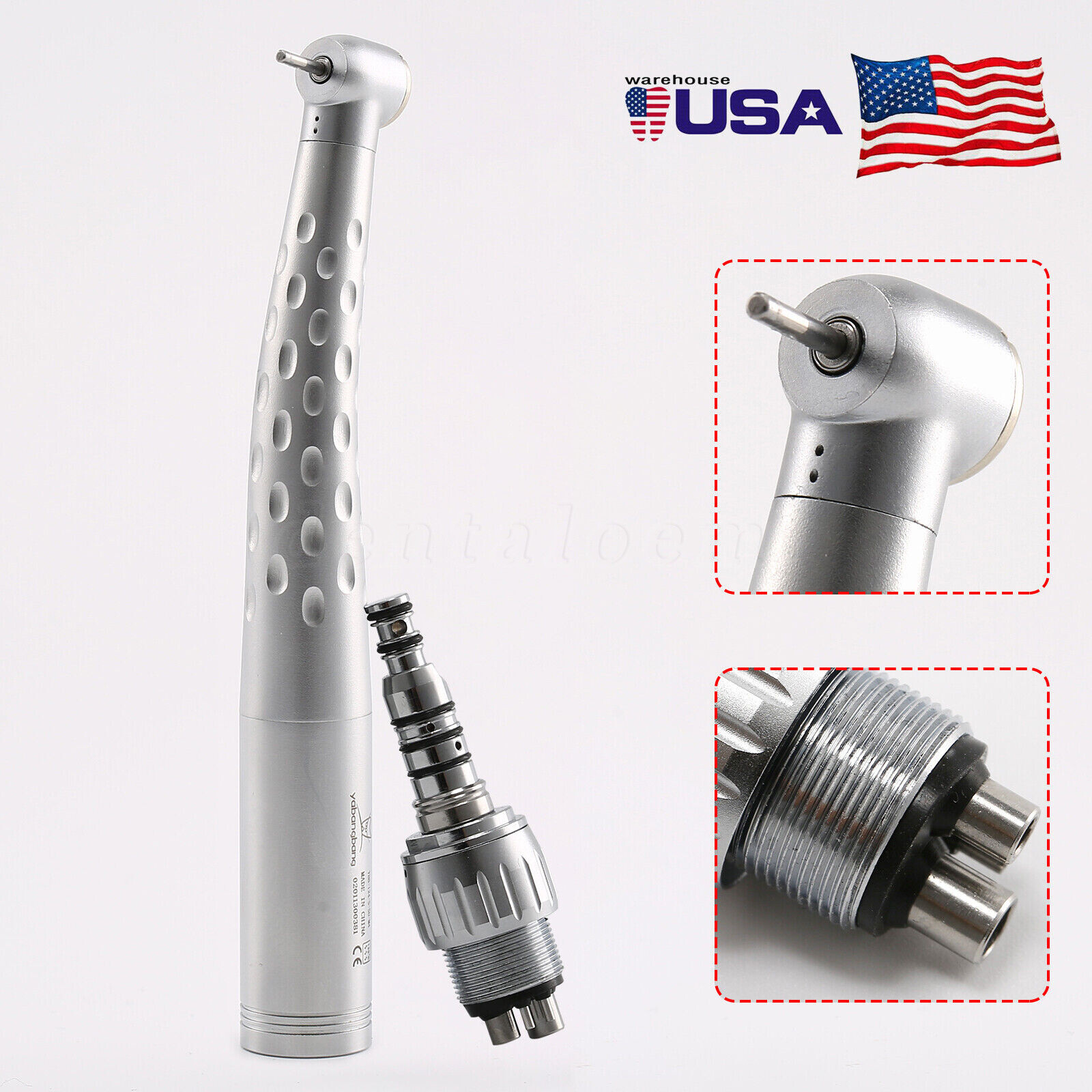 Dental High Speed /Fiber Optic LED Handpiece with 4/6 Hole Quick Coupler Swivel