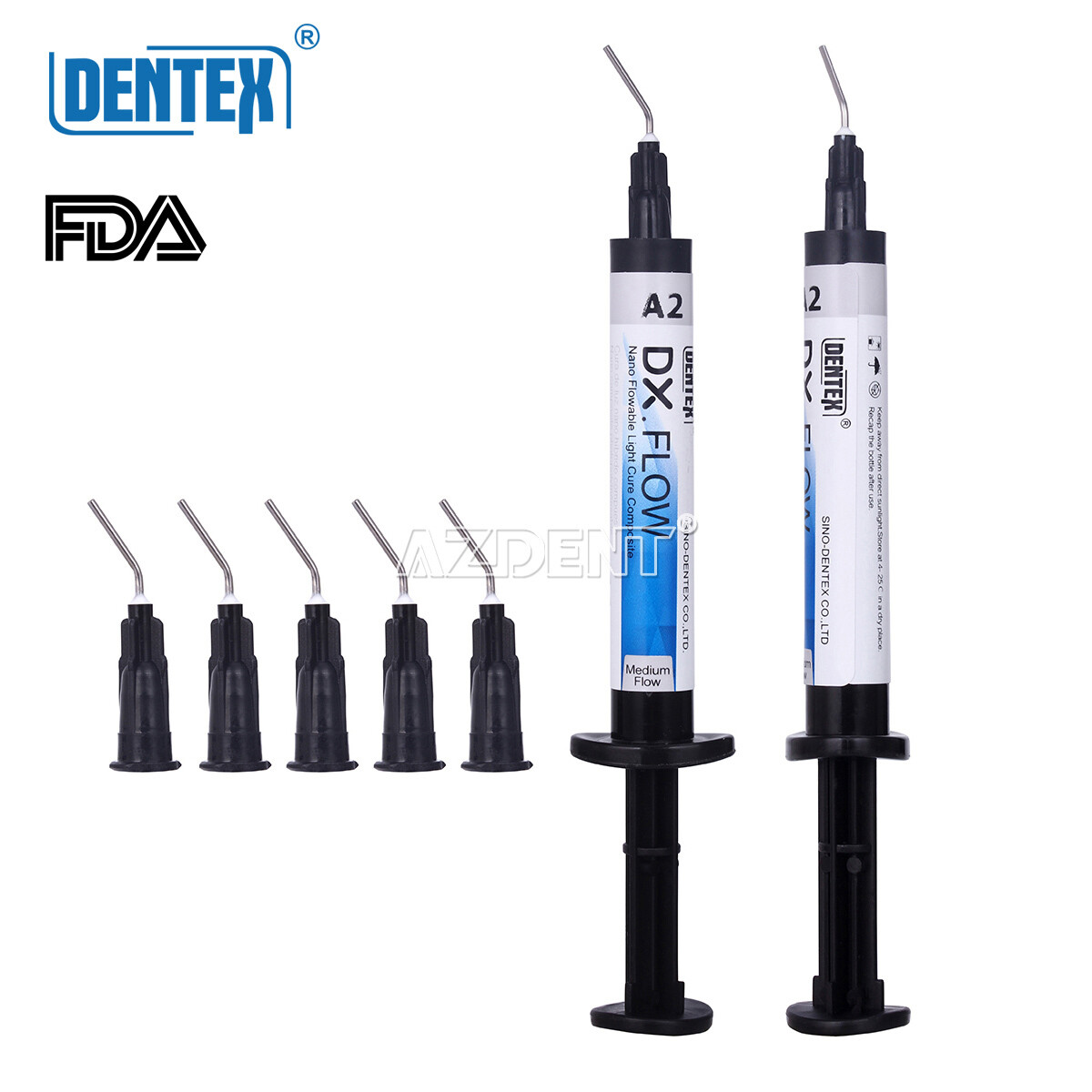 3 X Dentex Dental Flowable Light Cure Composite Resin Flowable Medium A2 DX.FLOW