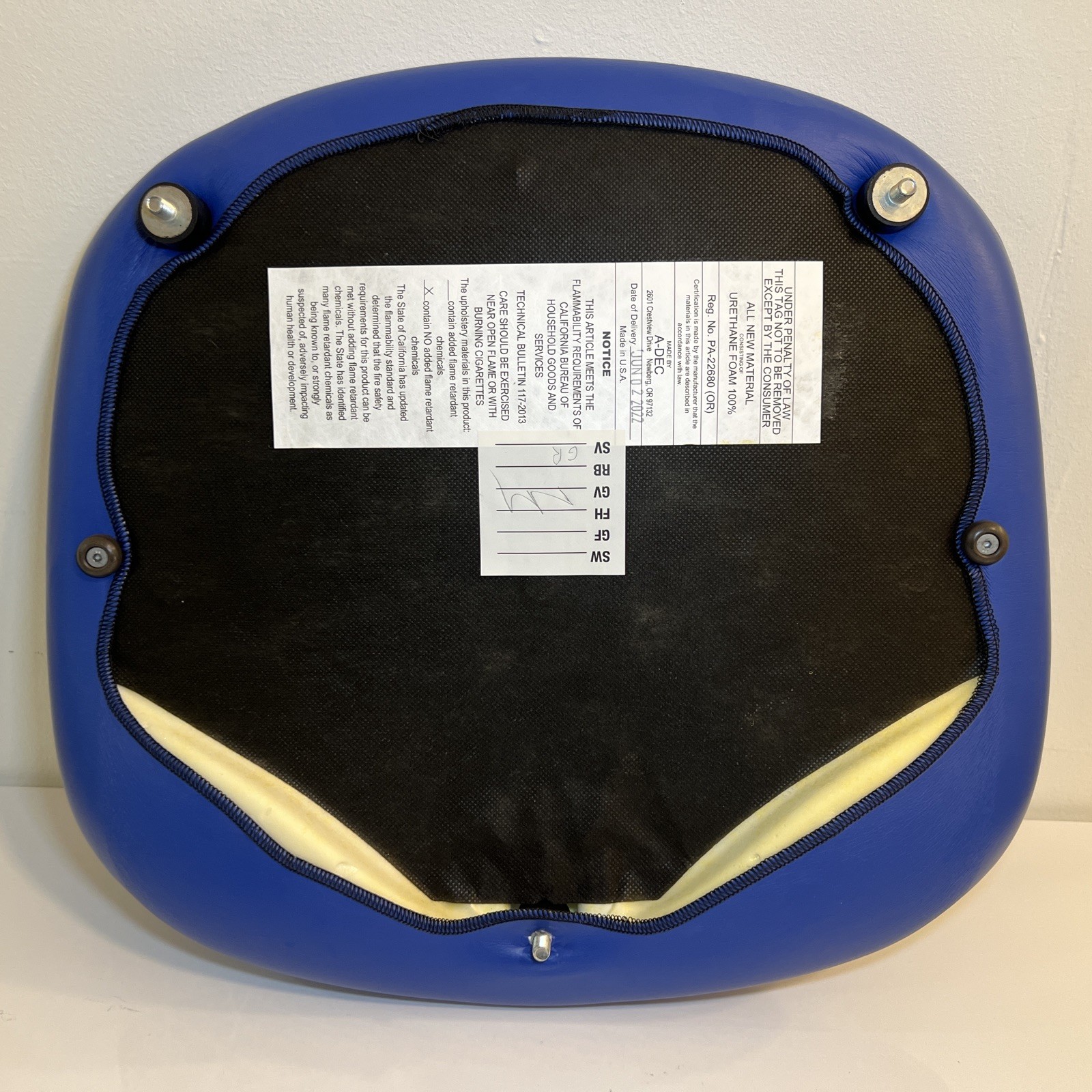 Adec A-Dec 511/522 Doctor Stool Upholstery Seat Cushion only