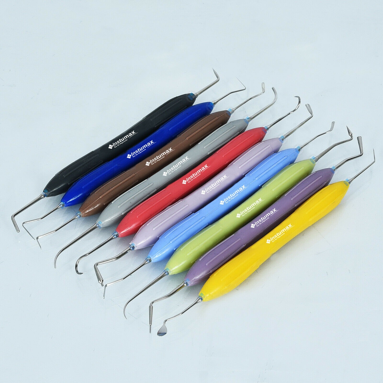 10Pcs Set Dental Composite Filling Instruments Silicone Handle Restorative Tools