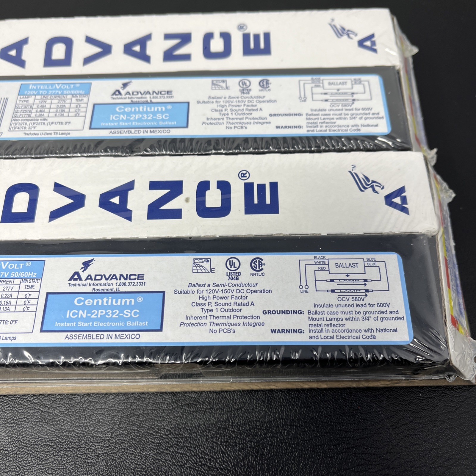 ADVANCE LIGHTING BALLAST CENTIUM ICN-2P32-SC Lot of 2
