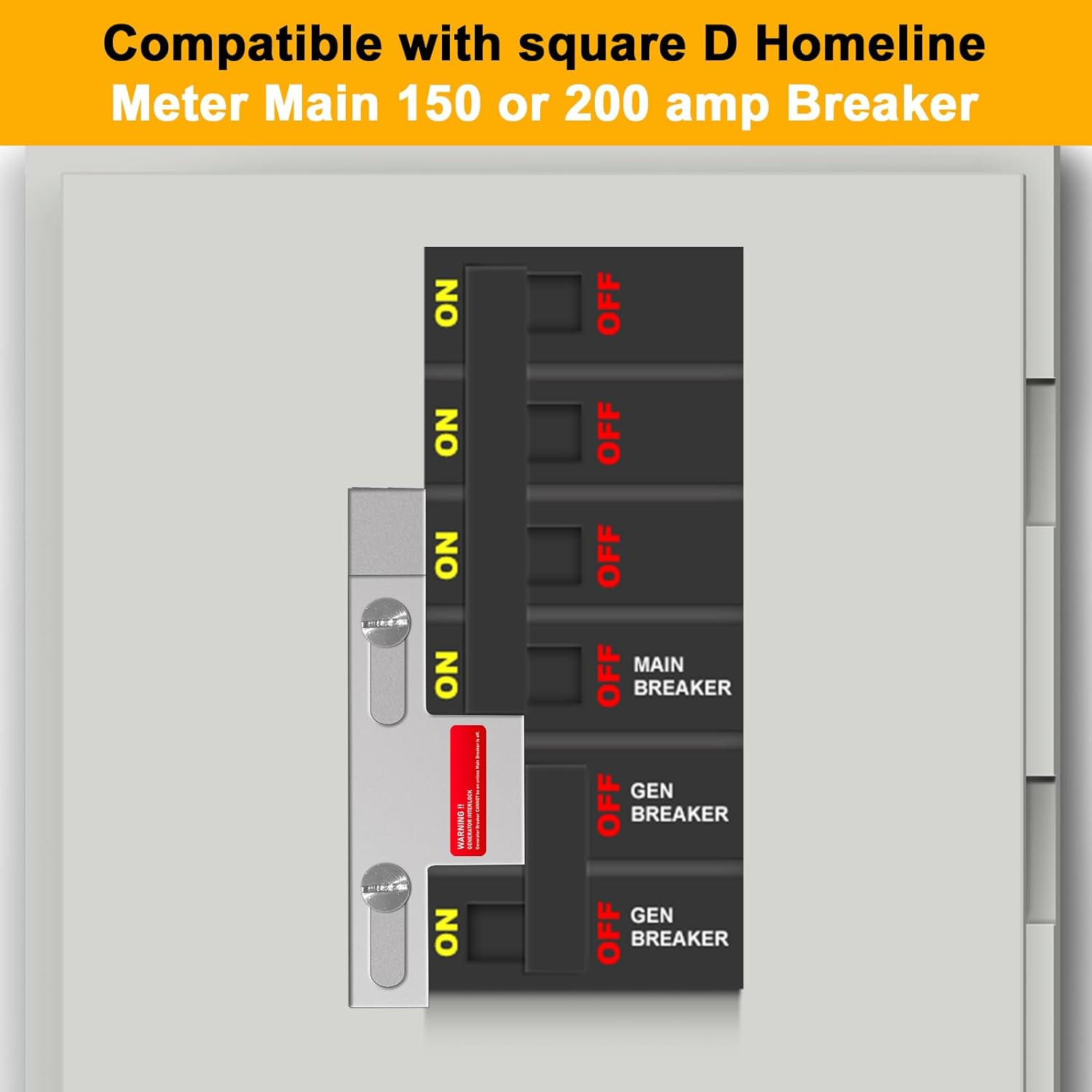 Generator Interlock Kit Compatible with Square D Homeline Meter Main 150 or 200