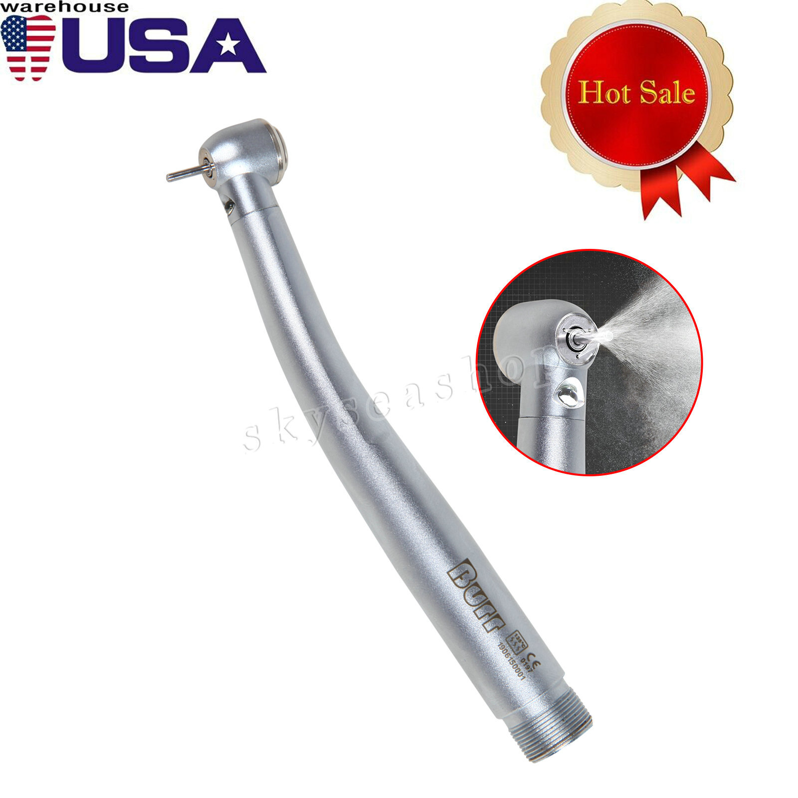 Dental Fiber Optic LED E-generator high speed handpiece Turbine 2 Holes Borden