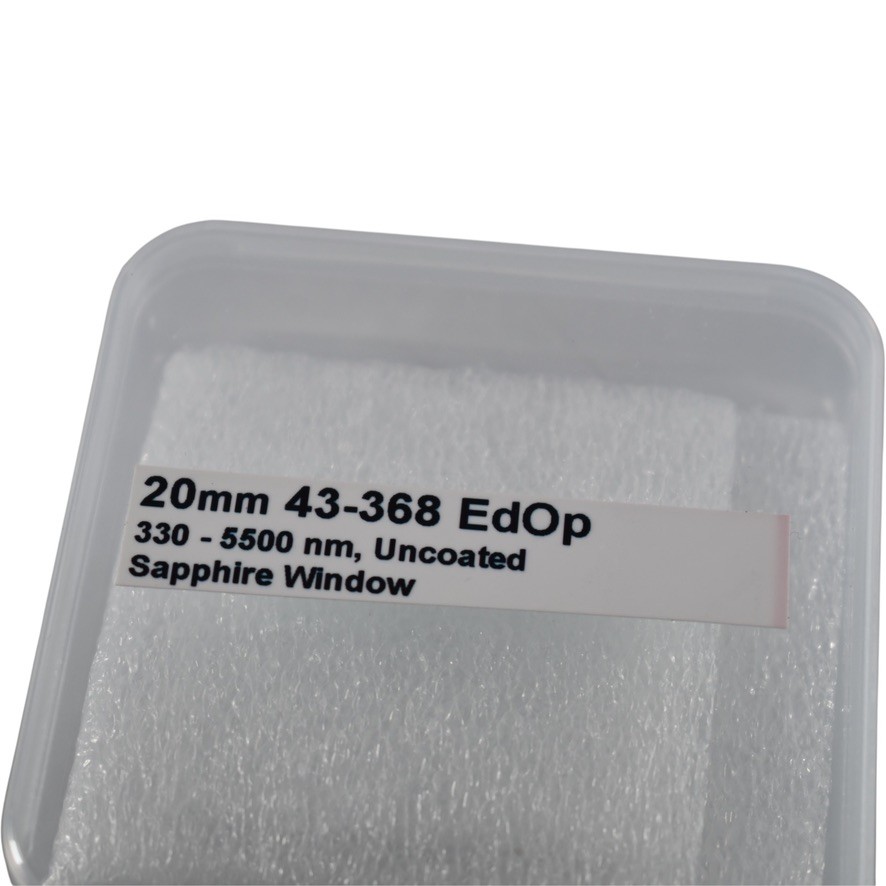 NEW Edmund Optics 43-368 Uncoated Sapphire Precision Window 20mm Dia 2mm Thick