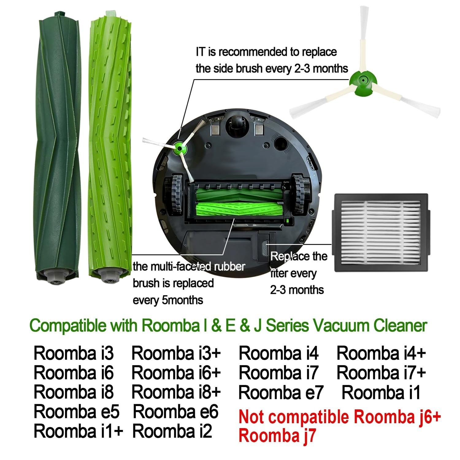 Replacement Parts for iRobot Roomba i7 i3 i4 i5 E5 E6 E7 – Filters & Brushes