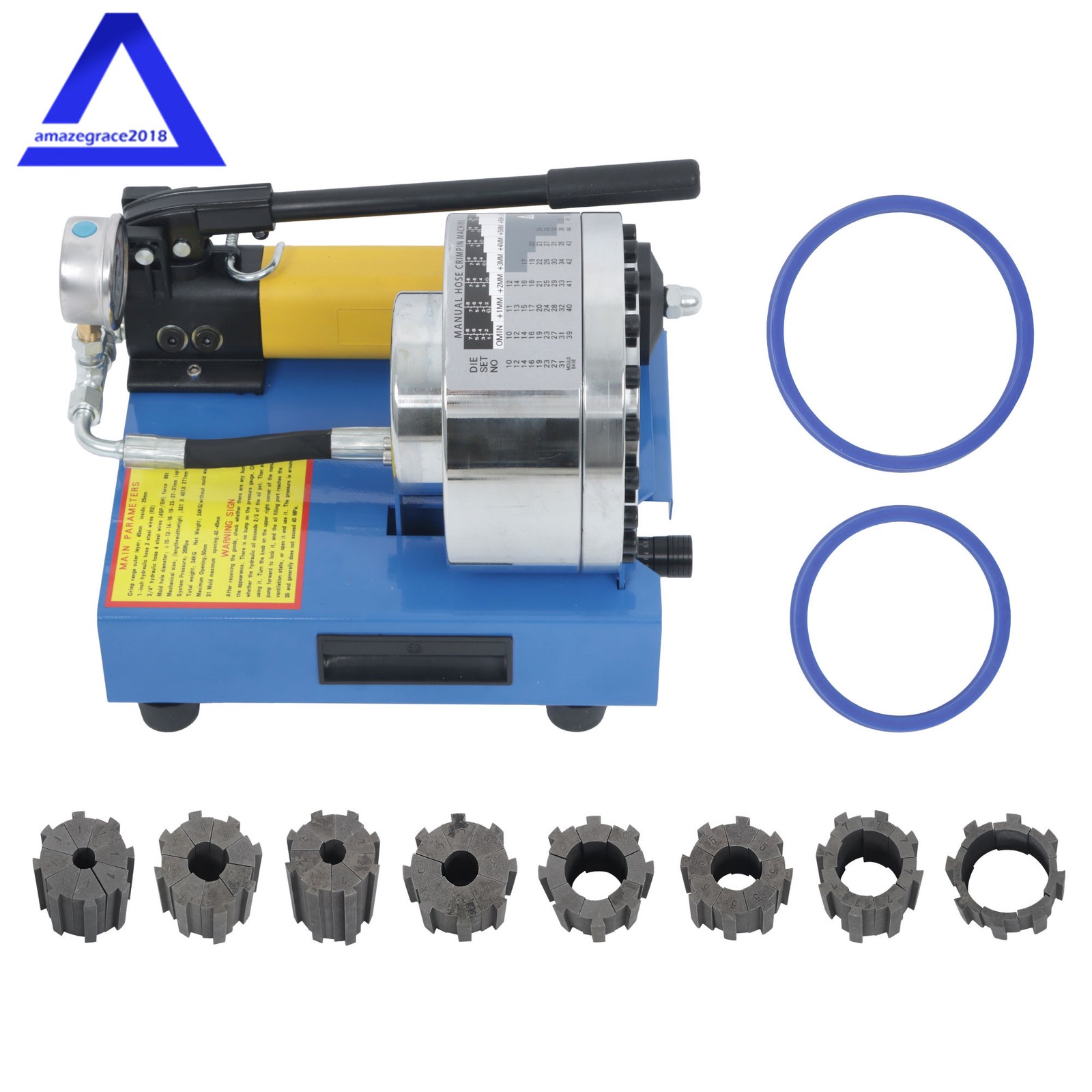 Hose Crimper High Pressure Hydraulic Hose Crimping Machine With 8 Sets Dies