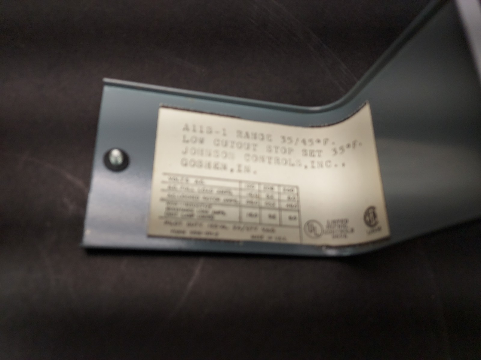 Penn Johnson Controls A11B-1 Low Temp Cutout Control Range 35°-45°F