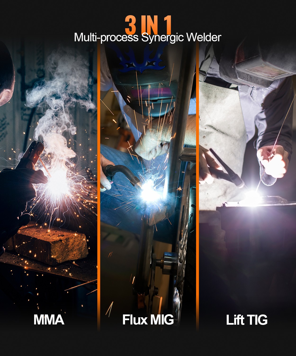 HBM200 3IN1 HITBOX 110V 200A MIG Welder ARC LIFT TIG MIG Gasless Welding Machine