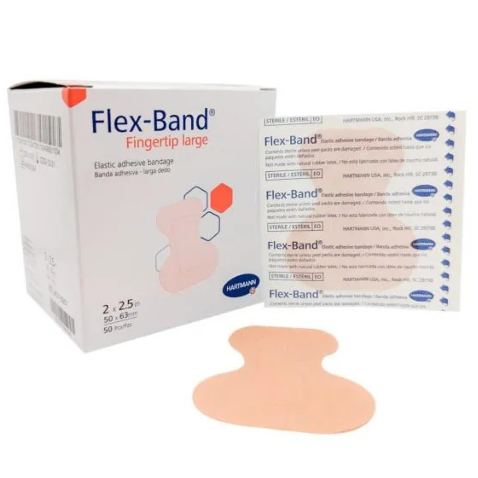 Flex-Band Bandages – Large Fingertip , 50 unts 50 Count (Pack of 1)