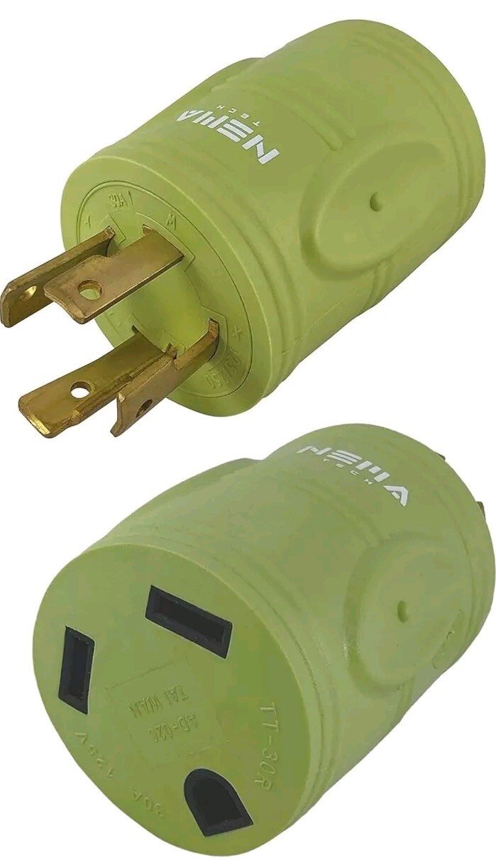 Compact Locking RV Adapter NEMA L14-30P to NEMA TT-30R by AC WORKS®