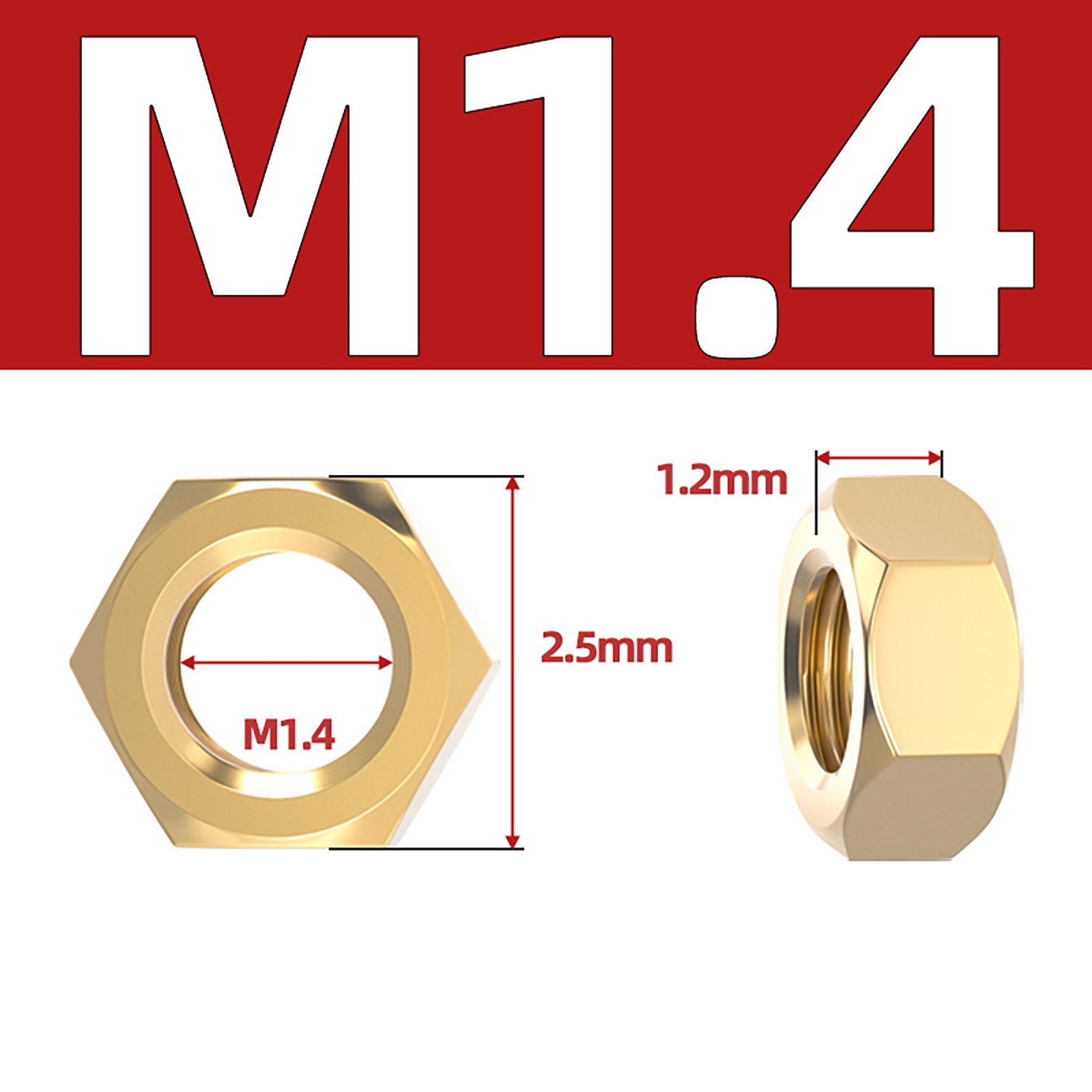 Brass M2 M3 M4 M5 M6 M8 M10 Hex Full Nuts Din 934 Hexagon Nuts