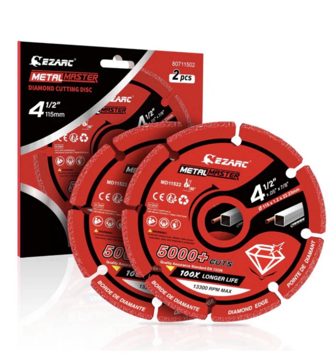 EZARC Diamond Cutting Wheel 4 1/2 x 7/8 Inch for Metal, Cut Off Wheel with 5000+