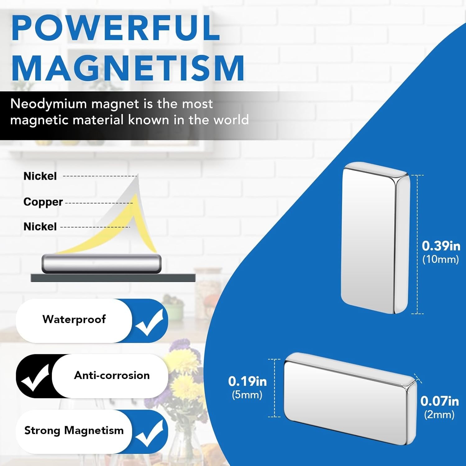 10X5X2Mm Small Bar Magnets, Rare Earth Magnet Strong, 120Pcs Neodymium Magnets f