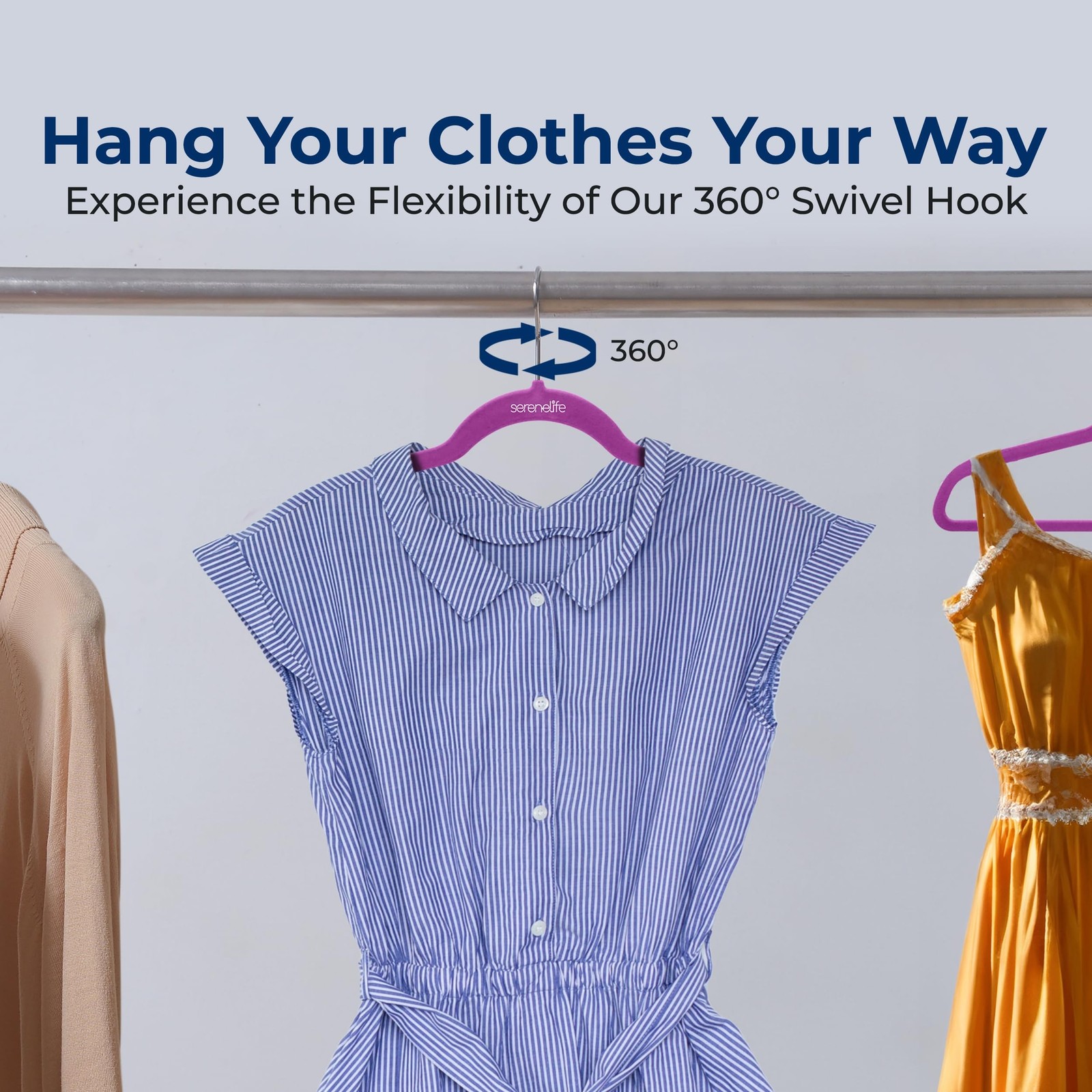 SereneLife Velvet Hangers – 200 Pack, Slim & Space Saving for Closets | So