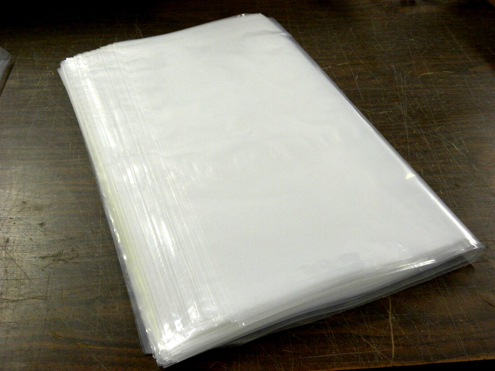 100 Pcs 20″ x 24″ Clear Open Top Poly Bags Lay Flat Plastic Packaging 2Mil Thick