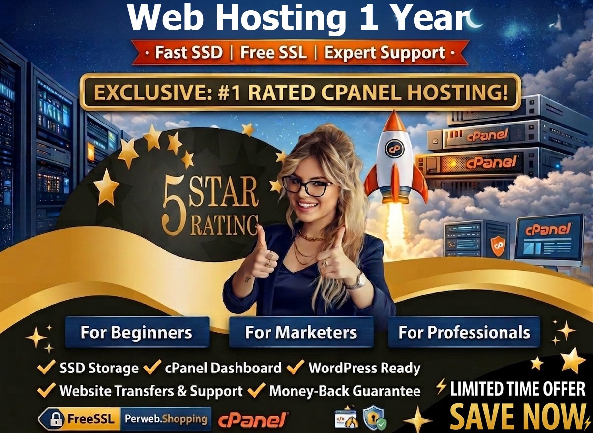Web Hosting 1 Year – 🔥Unlimited Super SSD, SSL | Emails | cPanel | $14.99/Year!