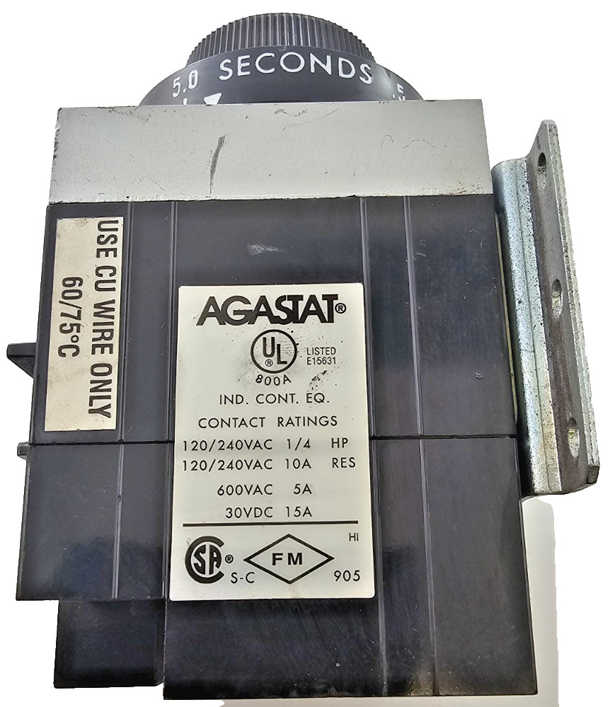 Agastat 7022PB Timing Relay 0.5-5 Seconds 125VDC DPDT 10A -30°C to 75°C