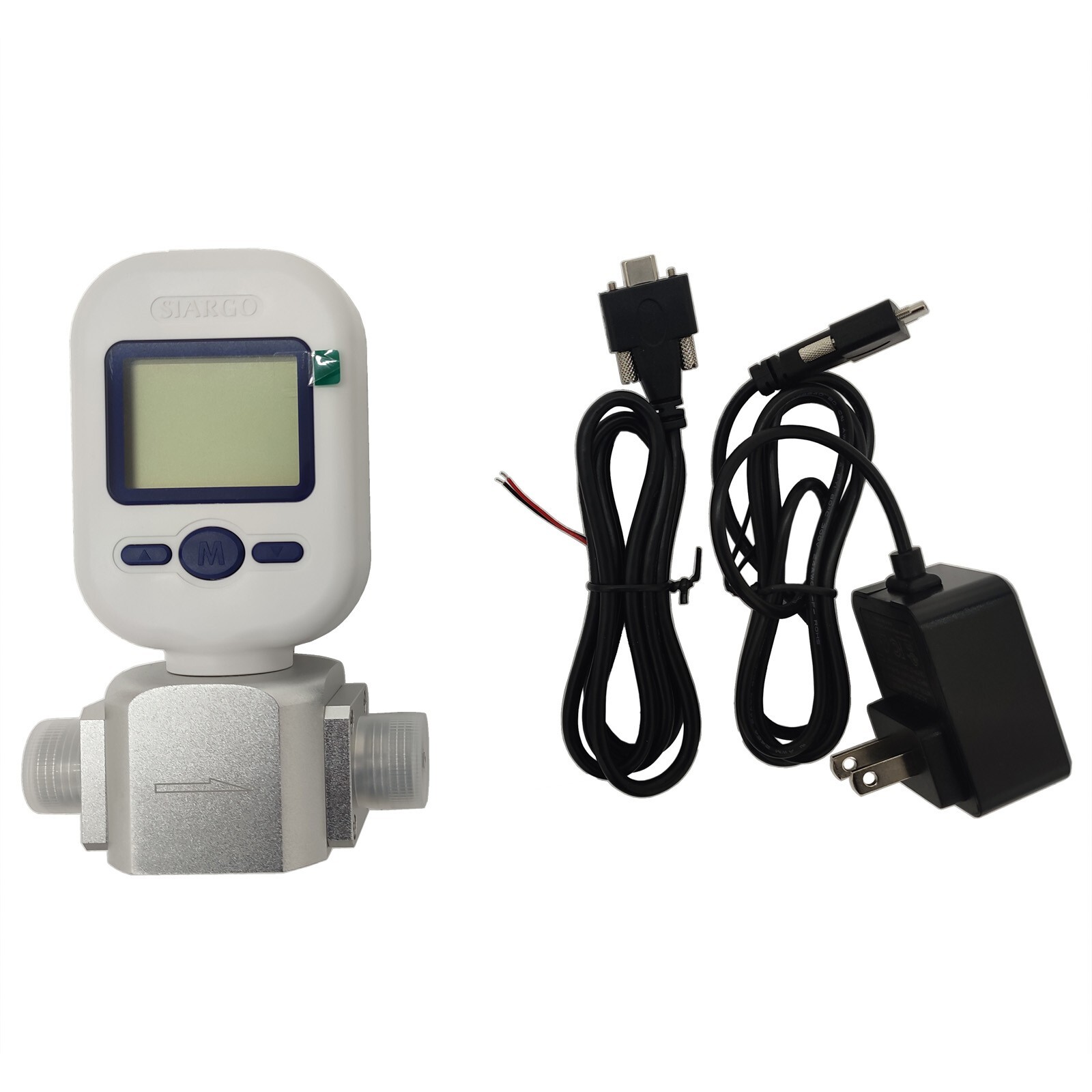250L/min Electric Digital Gas Mass Flow Meter Oxygen Nitrogen Air Flow Tester