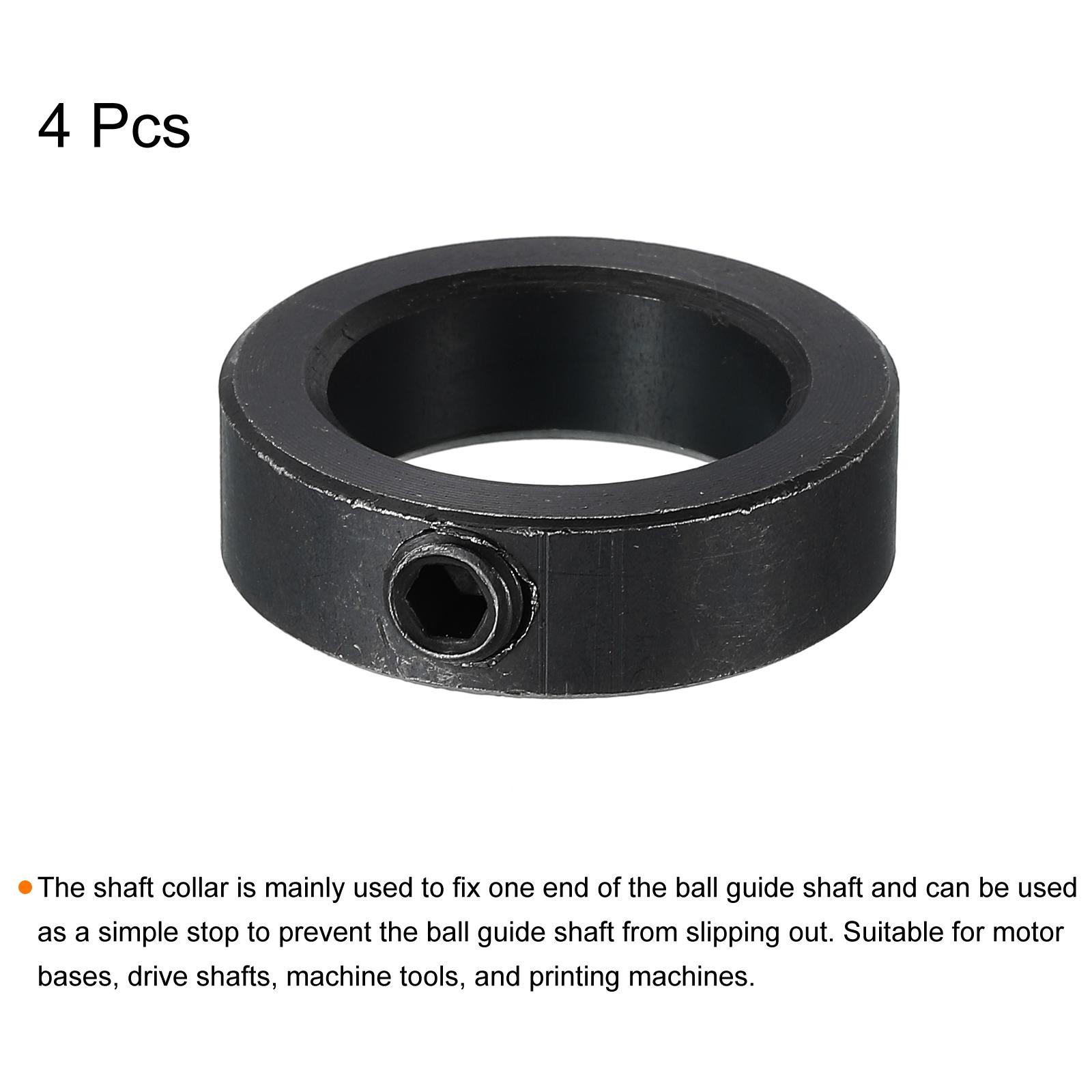 4 Pack Shaft Collar 1″ Bore Carbon Steel Set Screw Black
