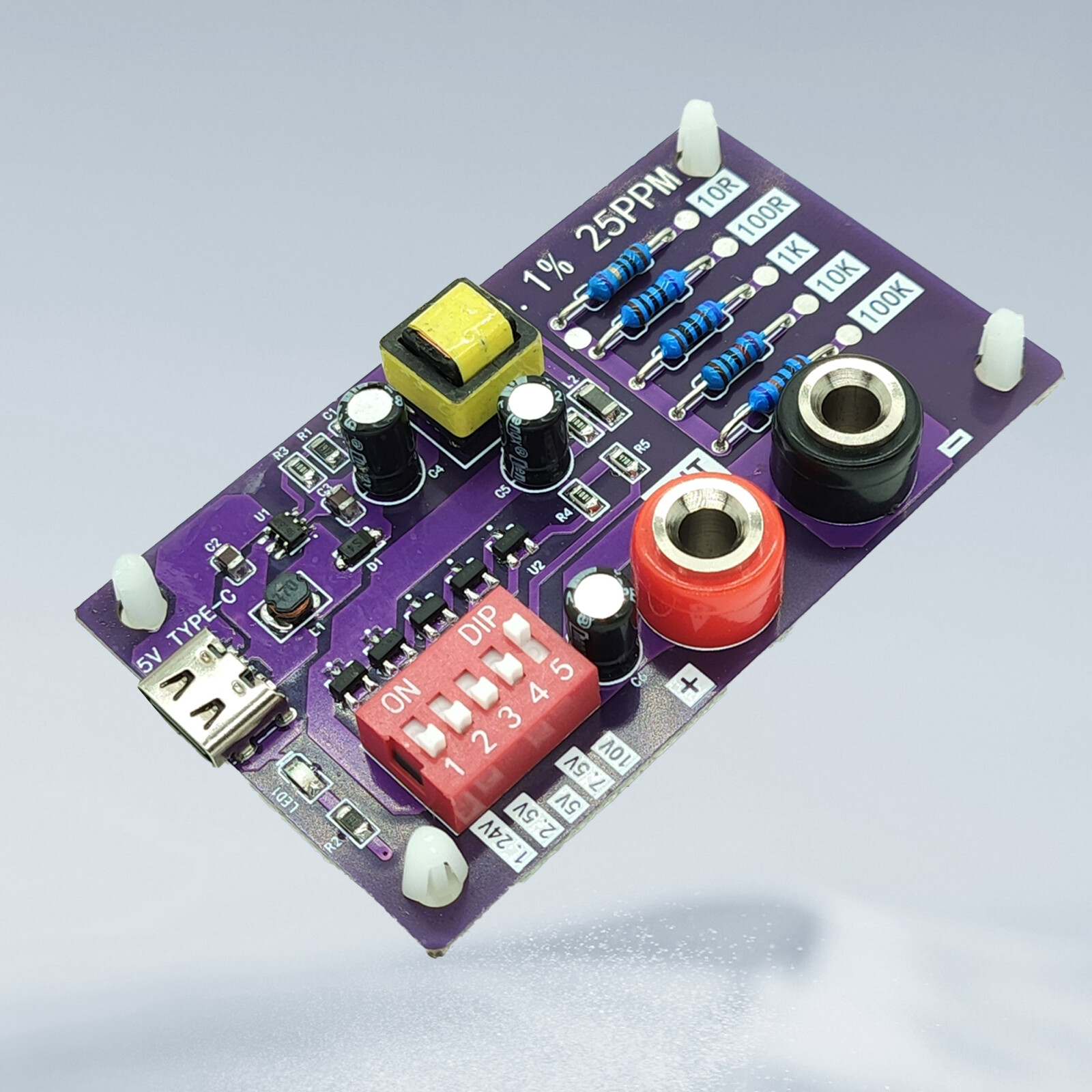 Precision Voltage Reference Module 5-Channels 5 Levels Resistors of Calibratio