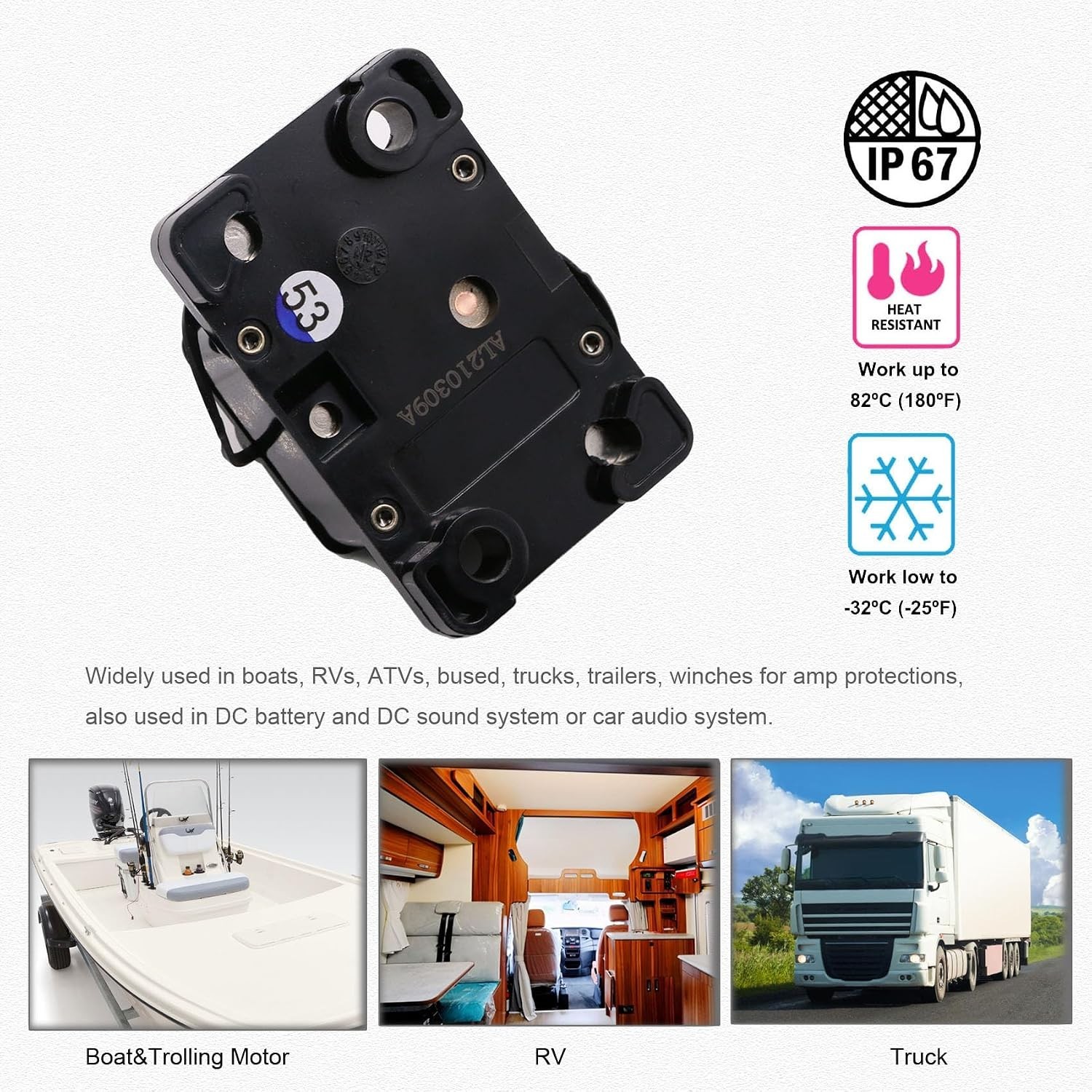 -Rated 30A Circuit Breaker – Compact and Waterproof for Automotive & Marine