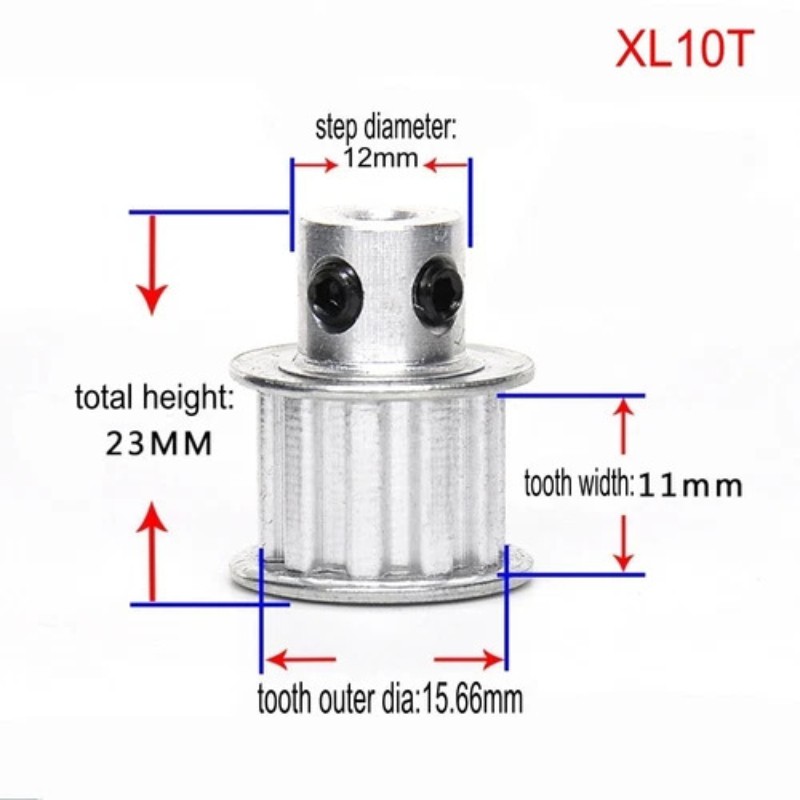 XL 10T-100T Timing Belt Pulley Synchronous Wheel Select Bore for 10mm Width Belt