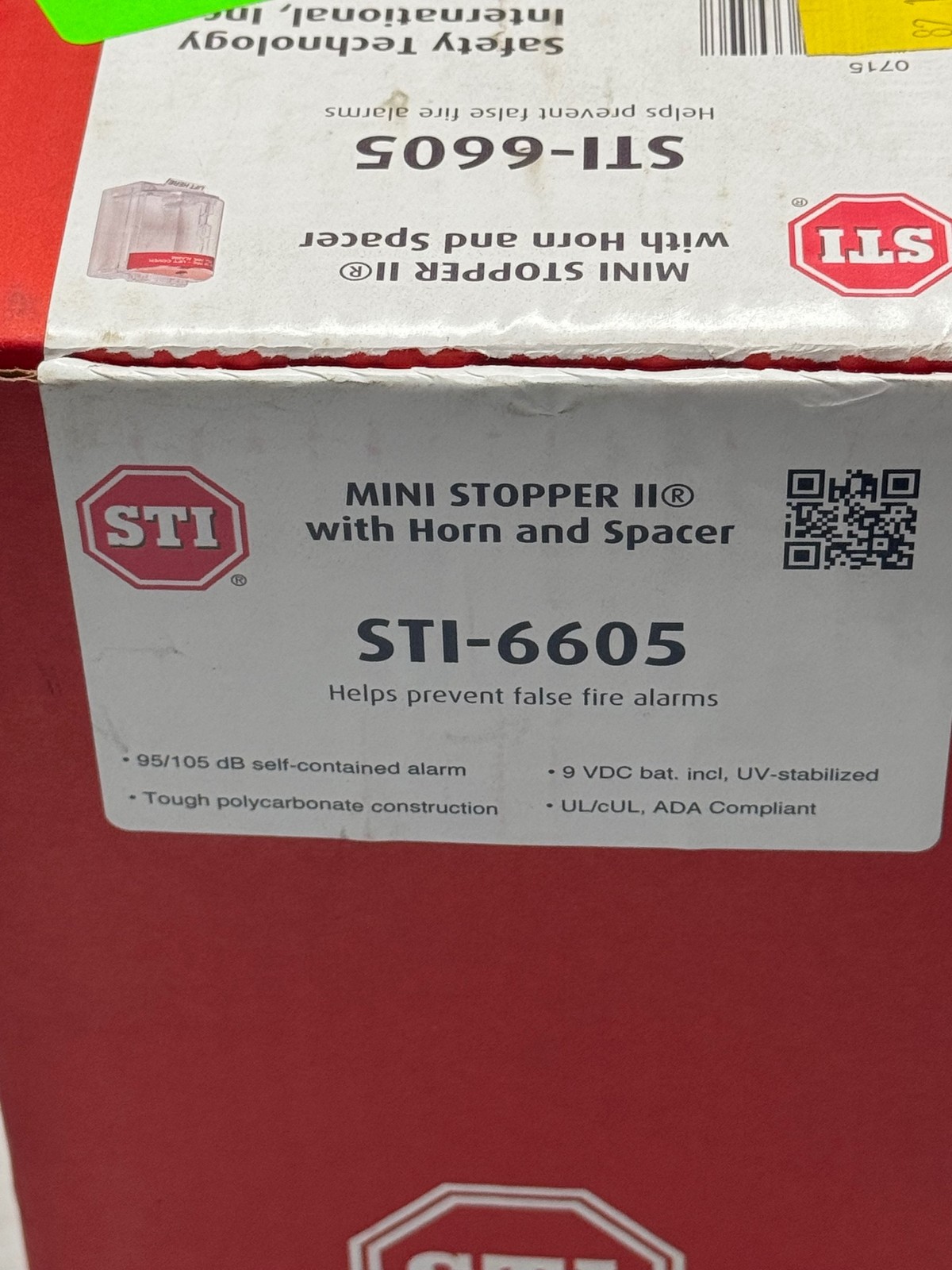STI Mini Stopper II Fire Alarm Accessory STI-6605 Horn Spacer 95/105dB Clear