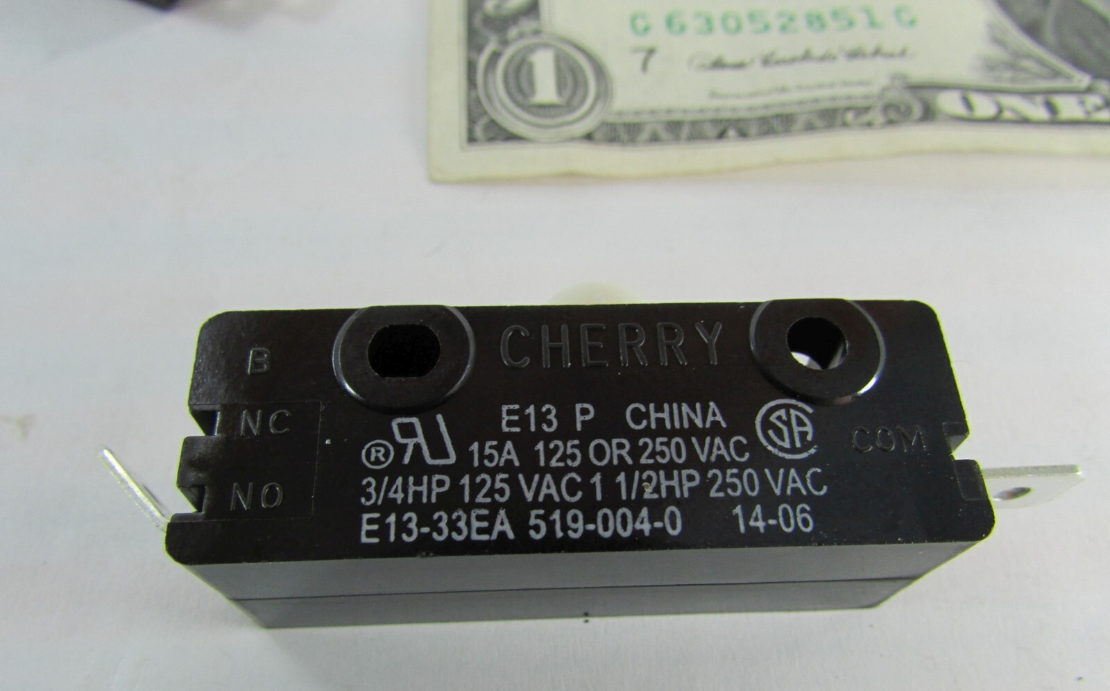 5 Cherry E13 15A Normally Open Snap Push Button Limit MicroSwitch 125VAC/250VAC