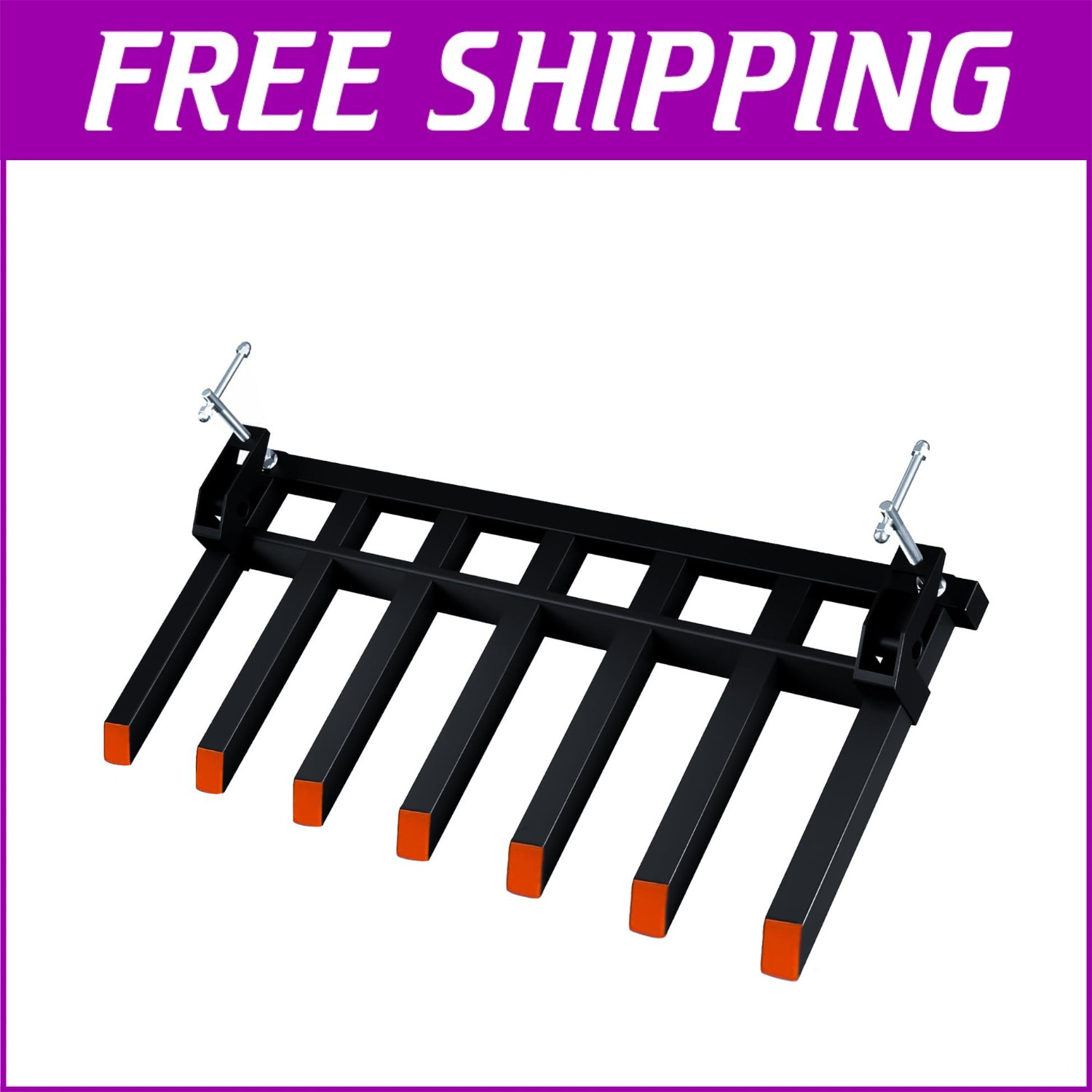 ✨7 Fork 5400LB Clamp on Debris Forks Fit 68″Bucket,Heavy Duty Tractor Attachment