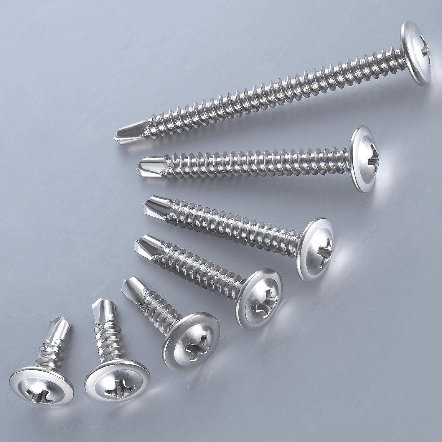 (200 Pcs) #10×1-1/4”For Sheet Metal Self-Tapping Screws 410 Stainless Steel Tru