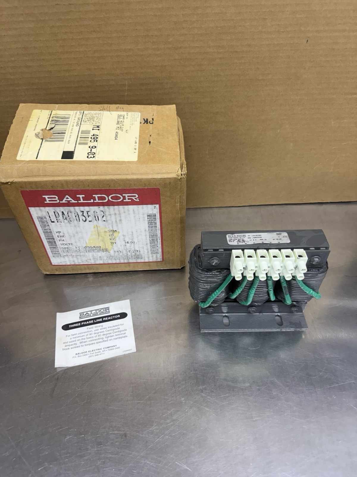 Baldor LRAC03502 Three Phase Line Reactor New In Box