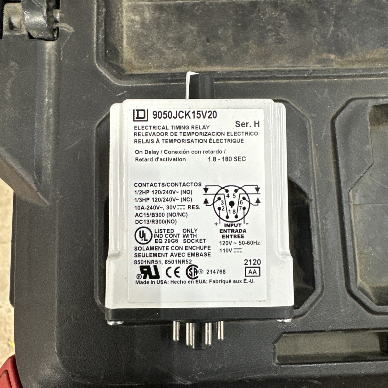 Square D Timing Relay 9050JCk15V20 (New In Box)