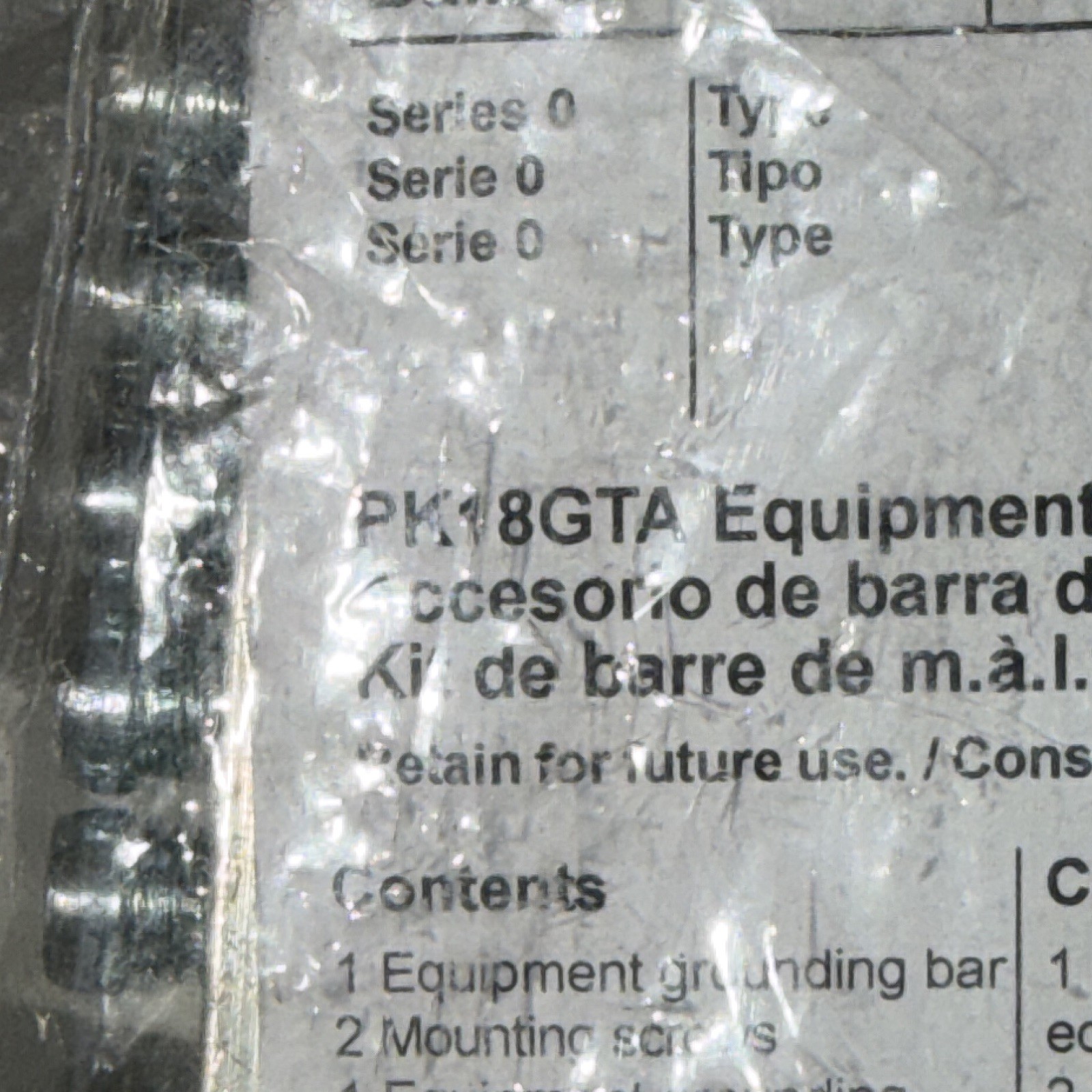 Square D PK18GTA Equipment Grounding Bar Kit, 21-30V 31-40A Screw Terminal