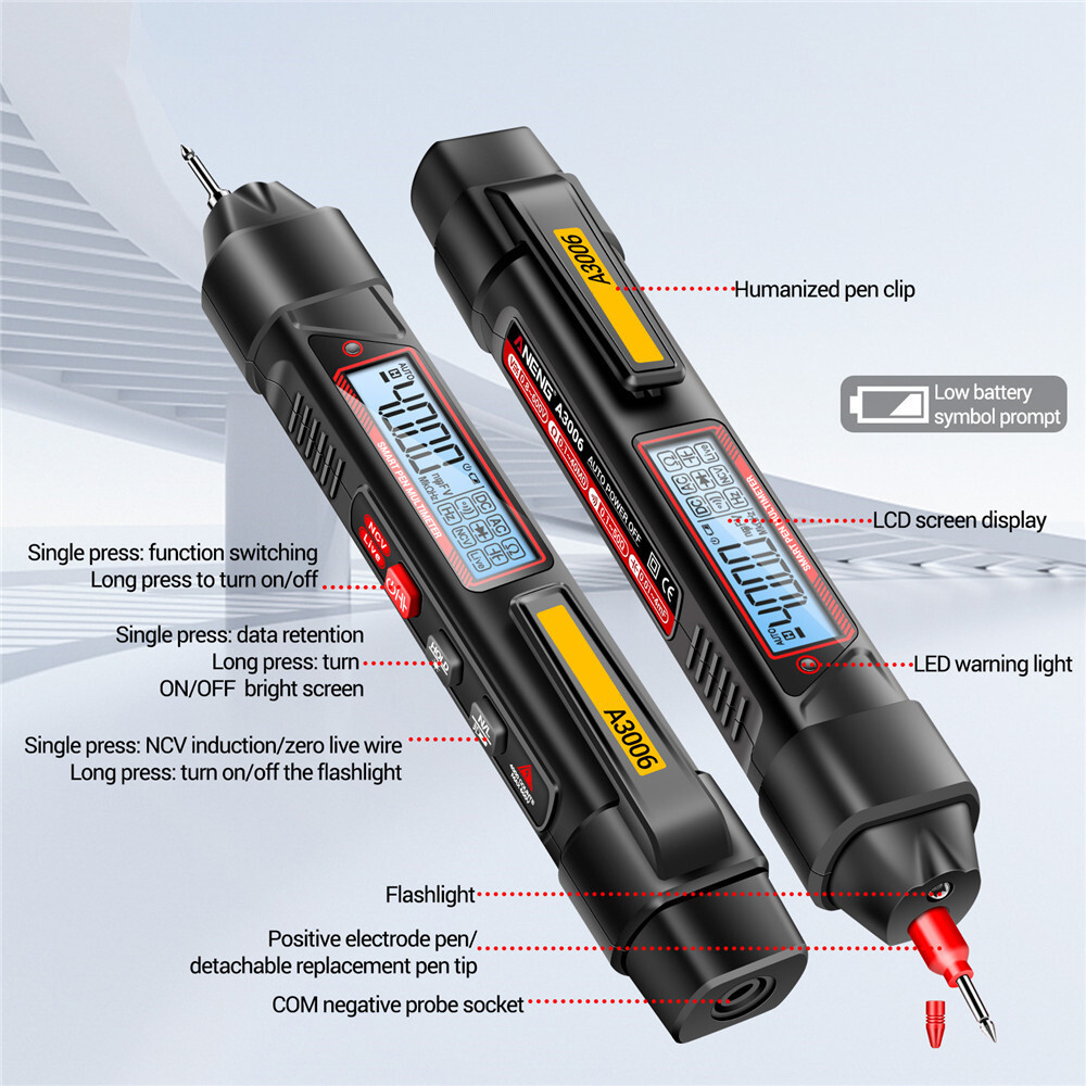 ANENG A3006 Pen Type Multimeter Digital AC/DC Voltage Tester Detector Meter Tool