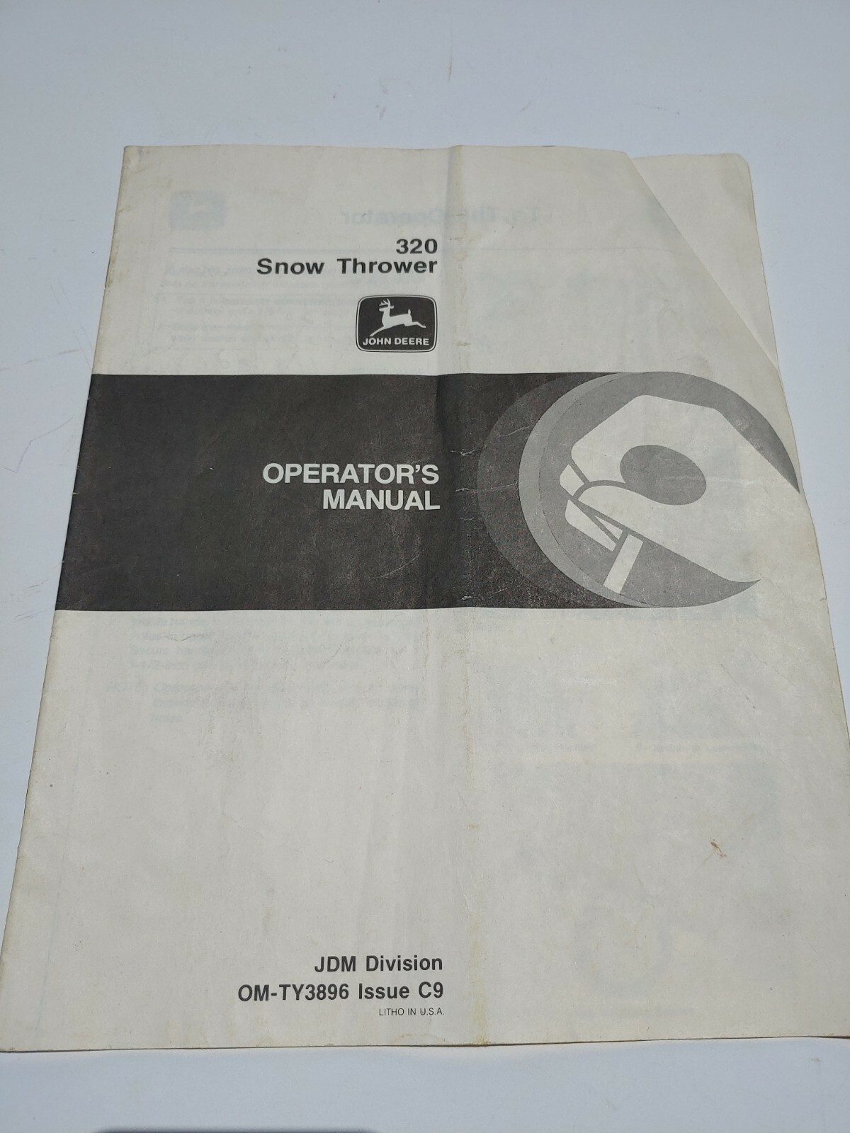 John Deere 320 Snow Thrower S/N -44999 Owner Operator’s Manual OM-TY3896 C9 3/79