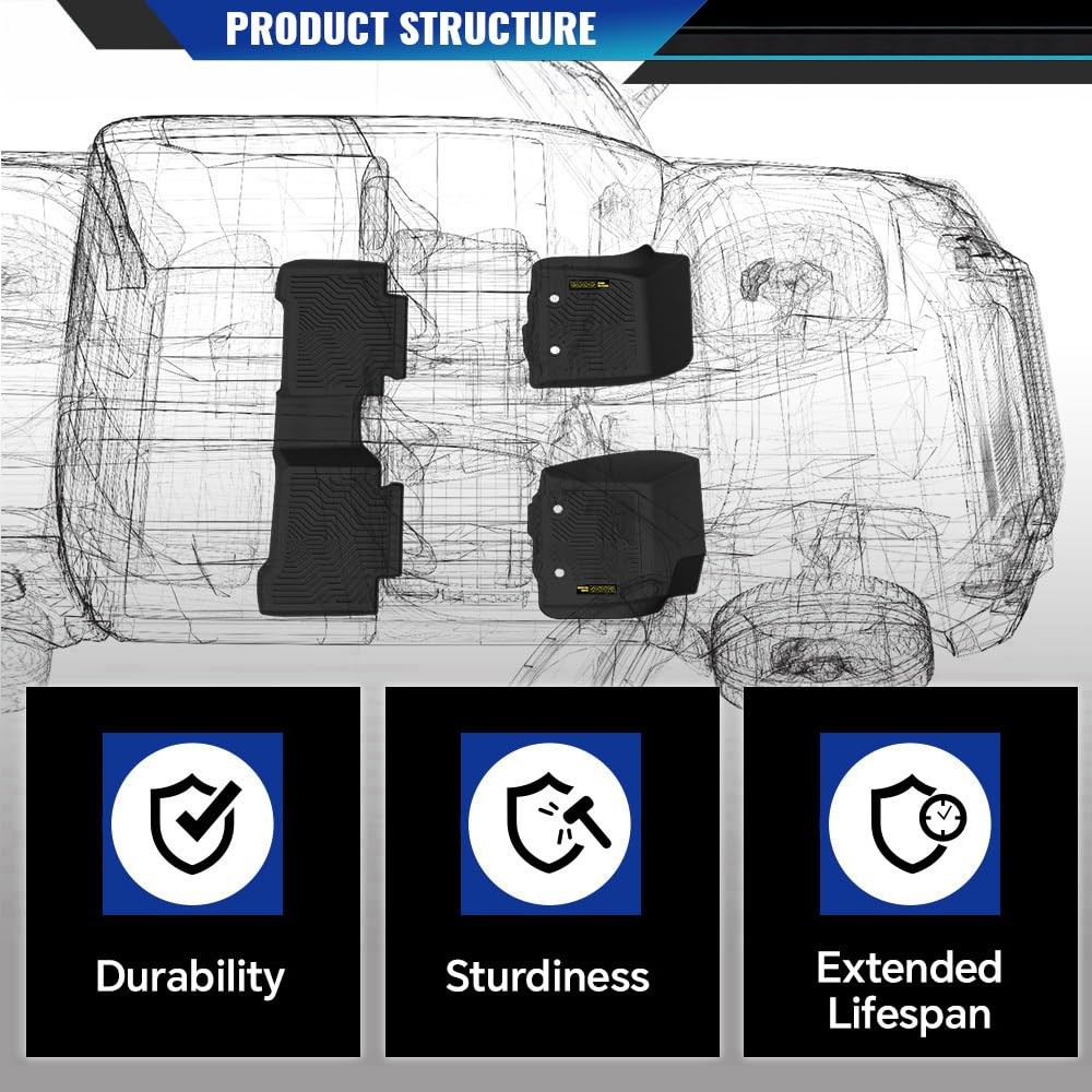 TPE Floor Mats for Honda Civic Sedan/Hatchback/Coupe 2016-2021 1st 2nd Row 3PCS