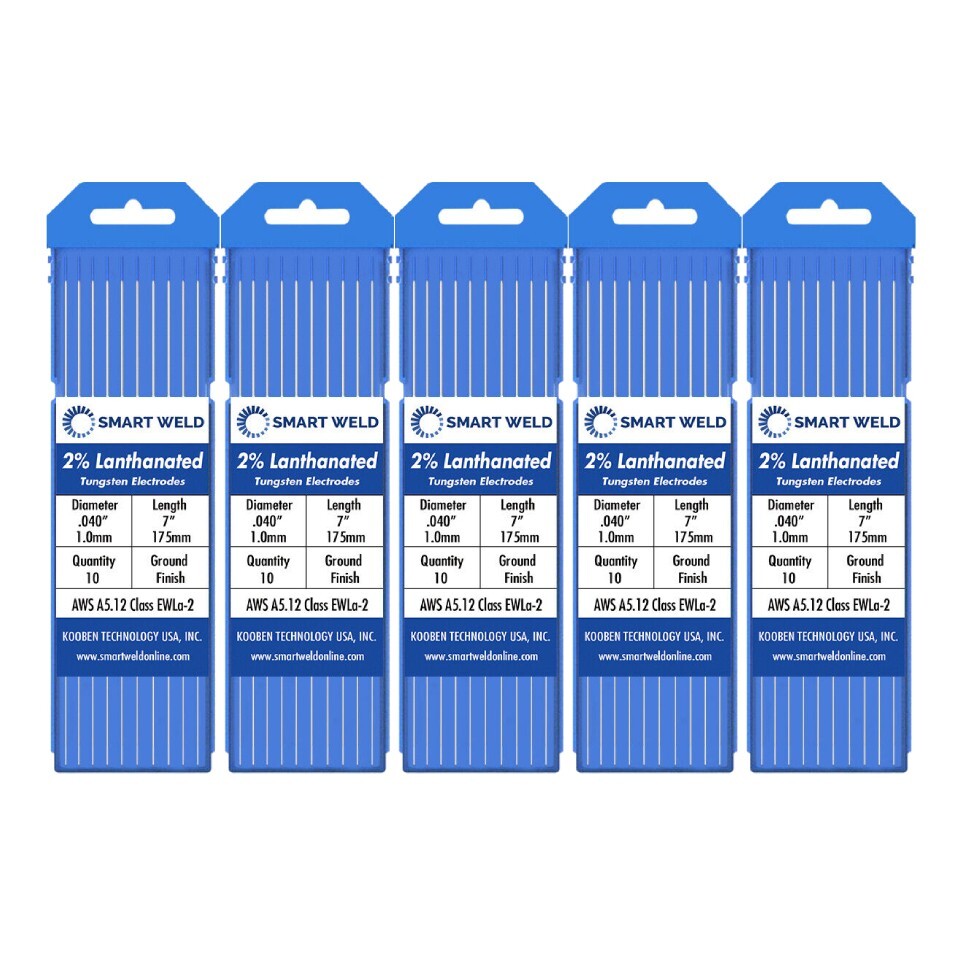 2% Lanthanated TIG Welding Tungsten Electrodes .040″ Blue EWLa-2 WL20 50 pack