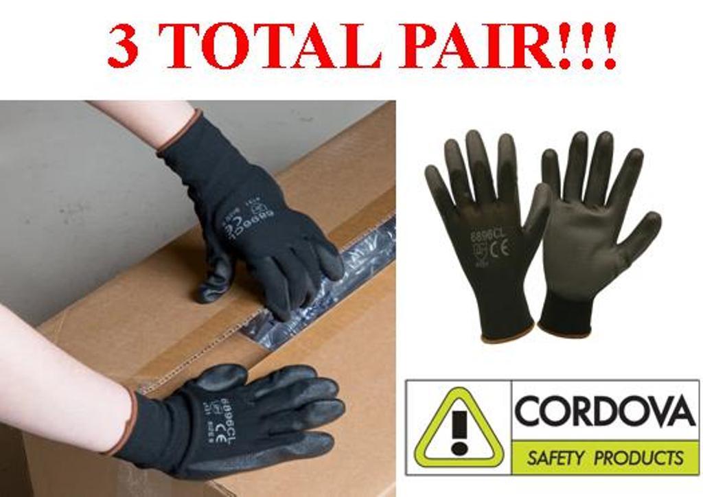 Cordova 6896C PU Ultimate Work Glove Polyurethane Palm Coating, 3 Pairs, S-2XL