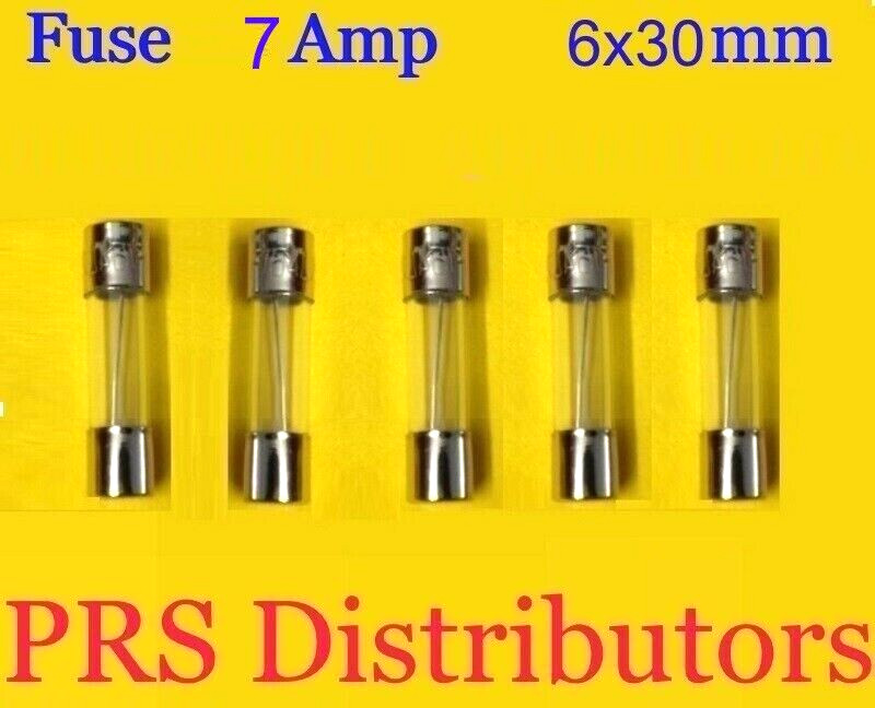 Fuse 7A 250V 6X30mm Glass Fuse 7 Amp 5 pieces USA SELLER