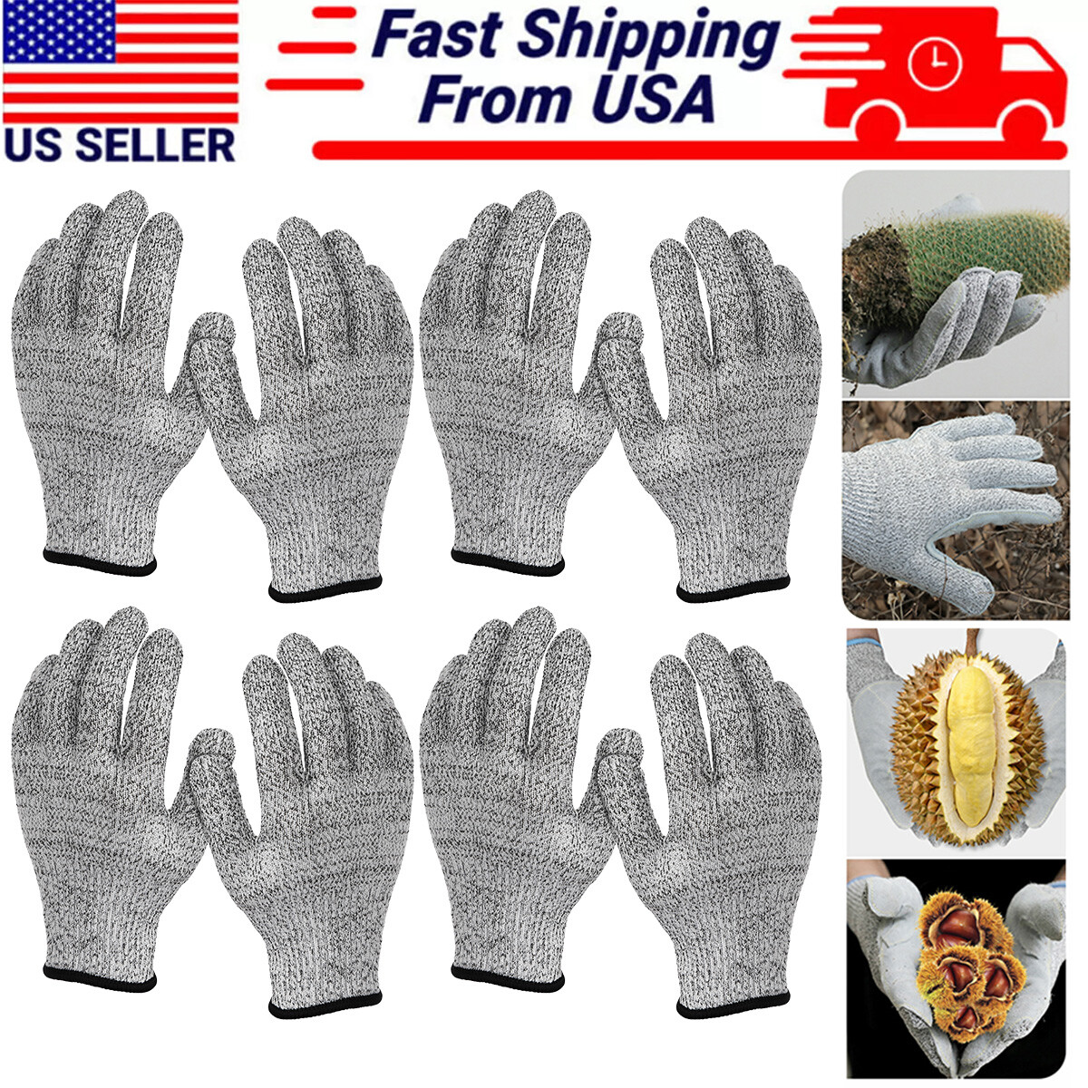 Lot Cut Proof Stab Resistant Butcher Gloves Safety Glove Kitchen L5 Protection